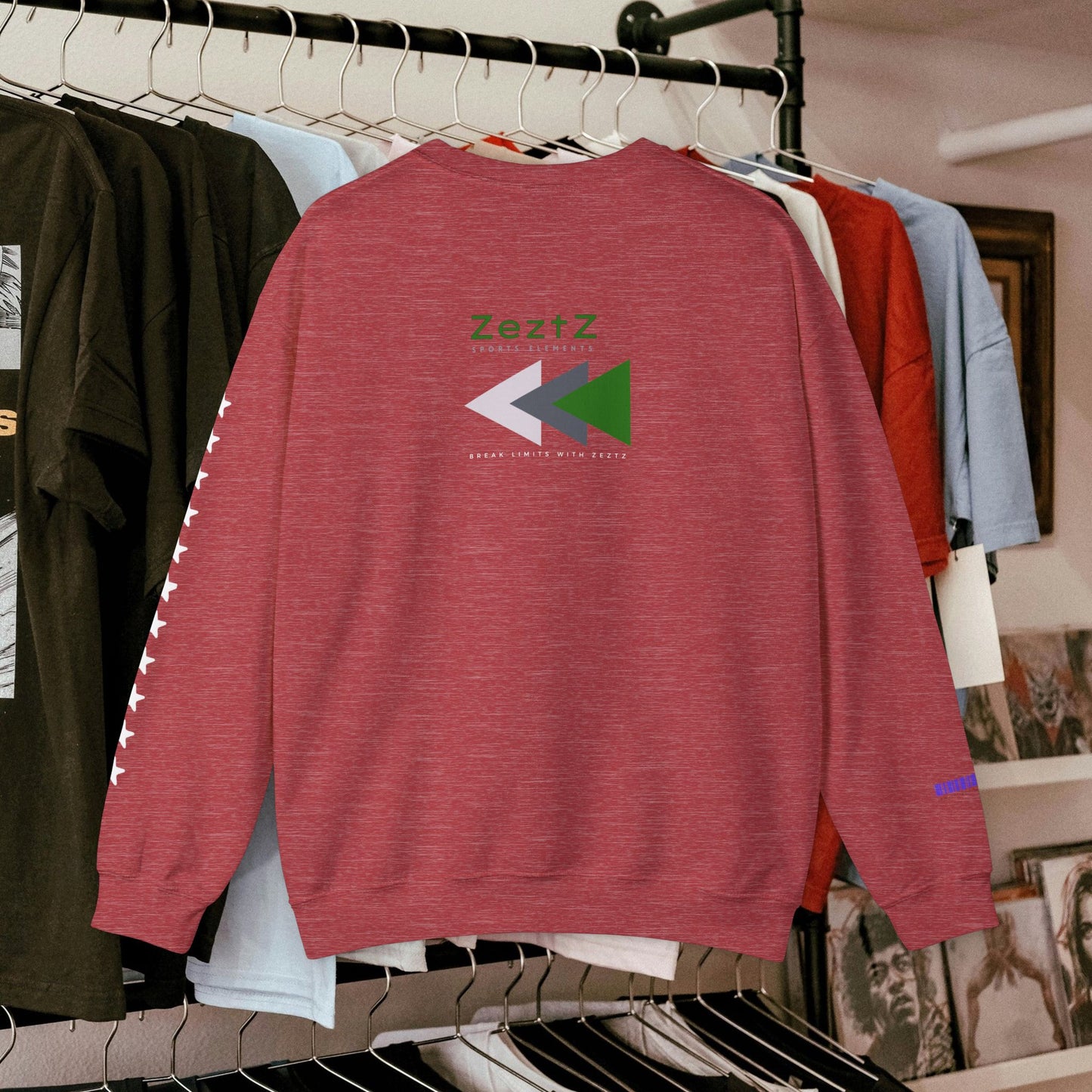 Unisex Heavy Blend™ Crewneck Sweatshirt_ N2+ Sports Series UHBCSS PT2WW008_ Limited Edition ‘Zeztz’ Brand Sports Elements by WesternWaves: