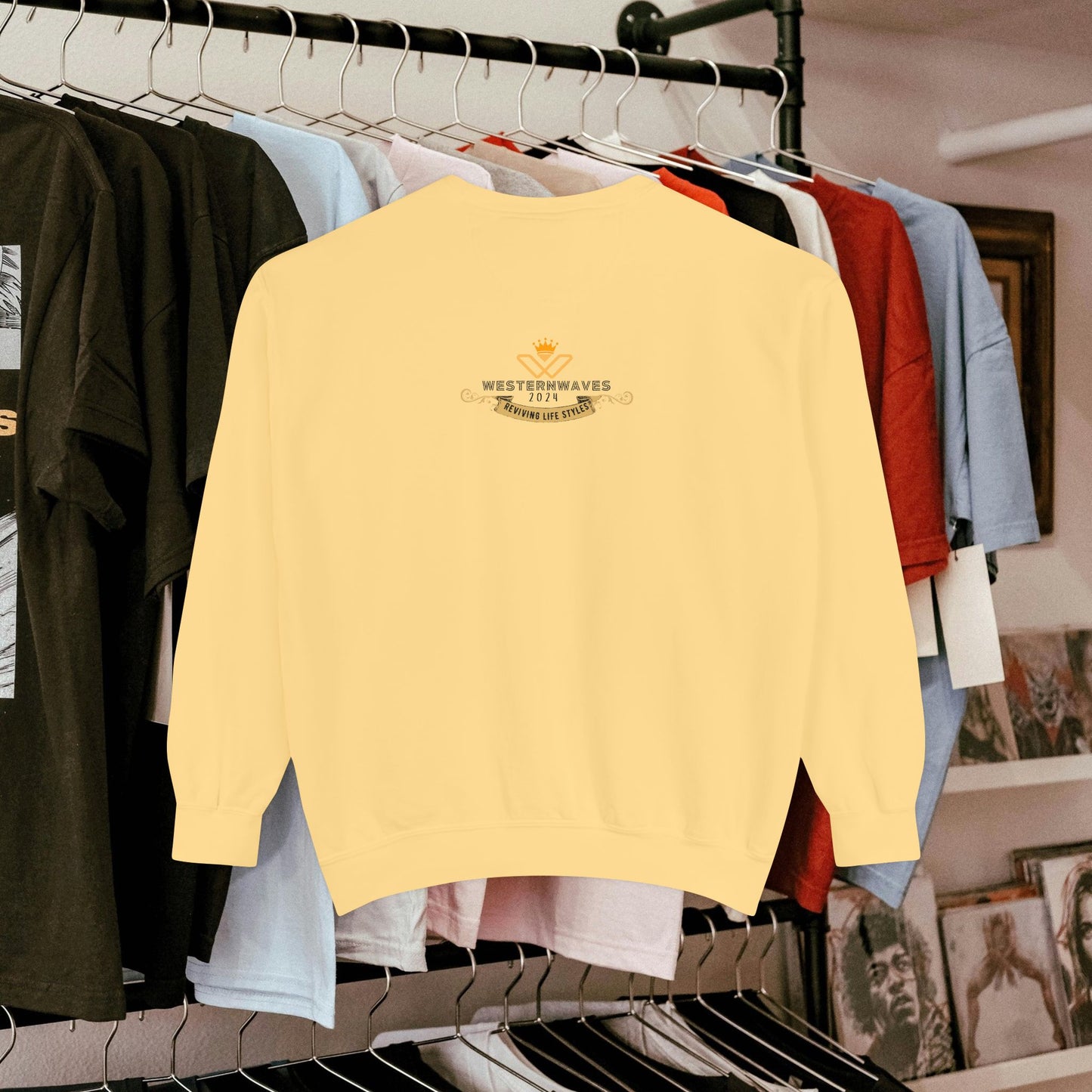 Unisex Garment-Dyed Sweatshirt _ N3+ Series GDSS PT2WW001_ Limited Edition of Both Fashion & Comfortby WesternWaves: