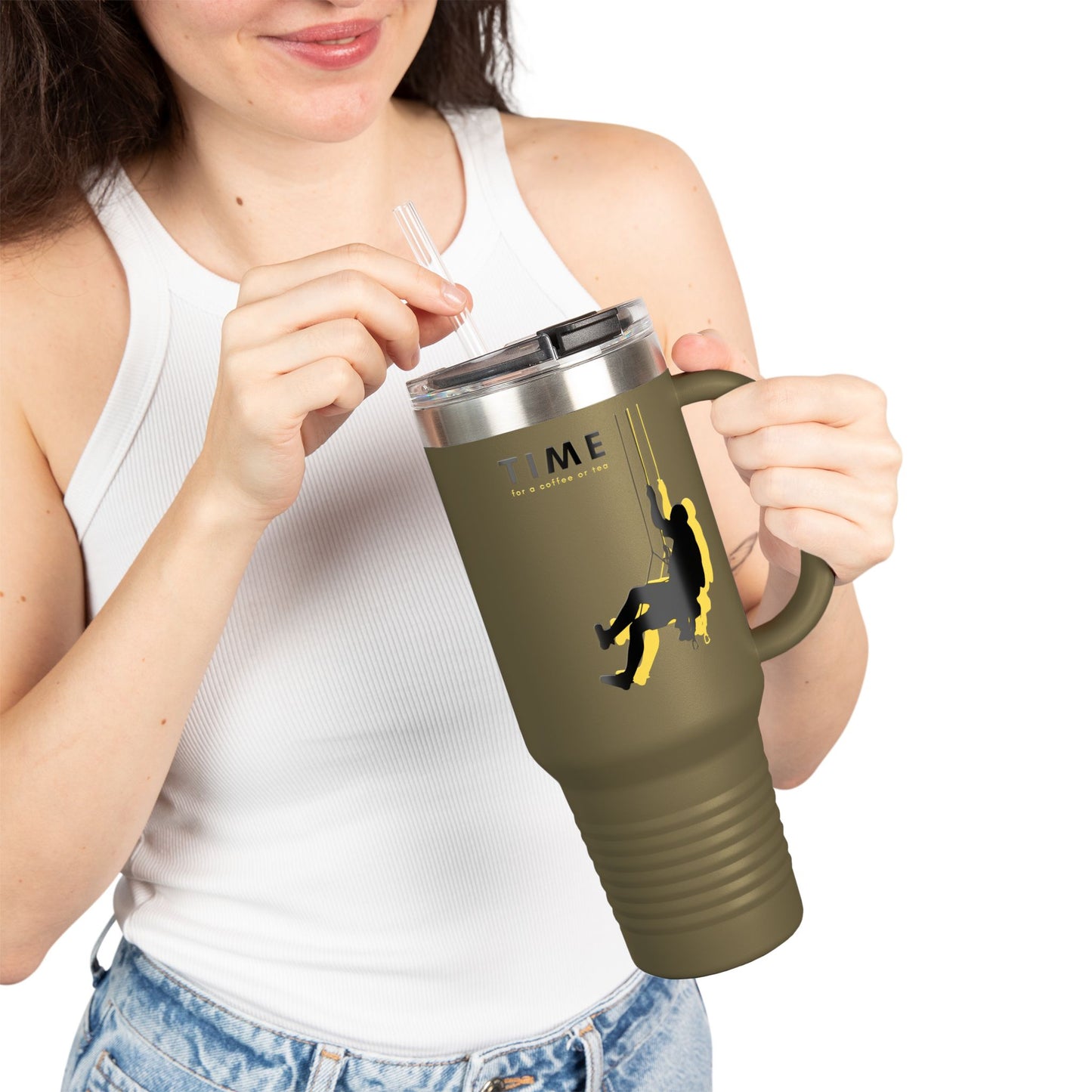 Adventure Insulated Travel Mug_ 40oz with Time & Freedom Design_ N7+ Series AITMUG PT2WW001_ Limited Edition by WesternWaves: