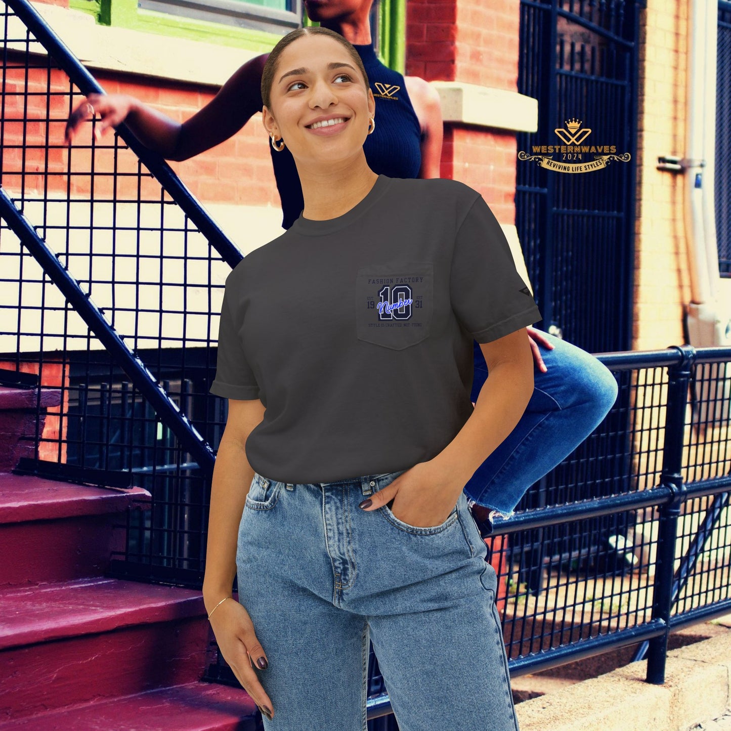 Unisex Garment-Dyed Pocket T-Shirt_ N3+ Series USGDPTS PT2WW001_ Limited Edition Raw Classic by WesternWaves: