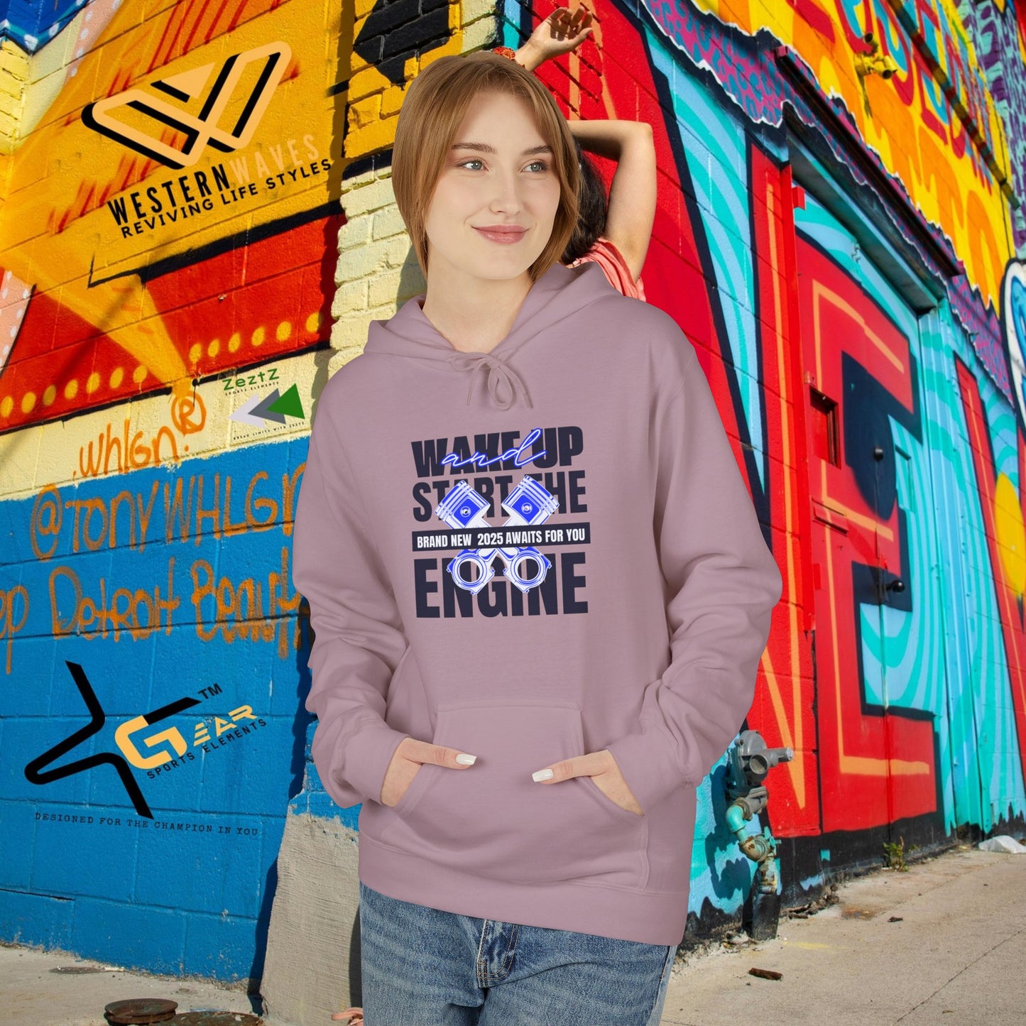 Unisex Midweight Softstyle Fleece Hoodie_ N3+ Series USMWSSFH PT2WW010_ Limited Edition Luxuriously Soft 100% Cotton Face by WesternWaves: