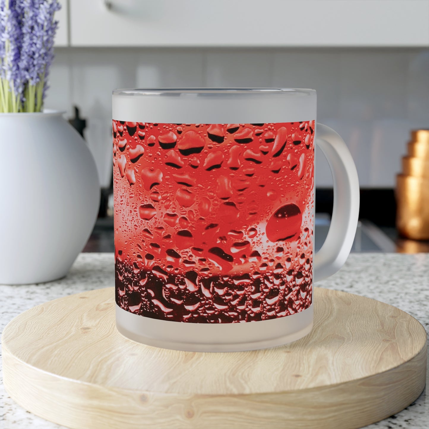 Frosted Glass Mug_ N2+ Series FGM PT2WW004_ Limited Edition Whimsical Dreams" Frosted Glass Mug by WesternWaves: