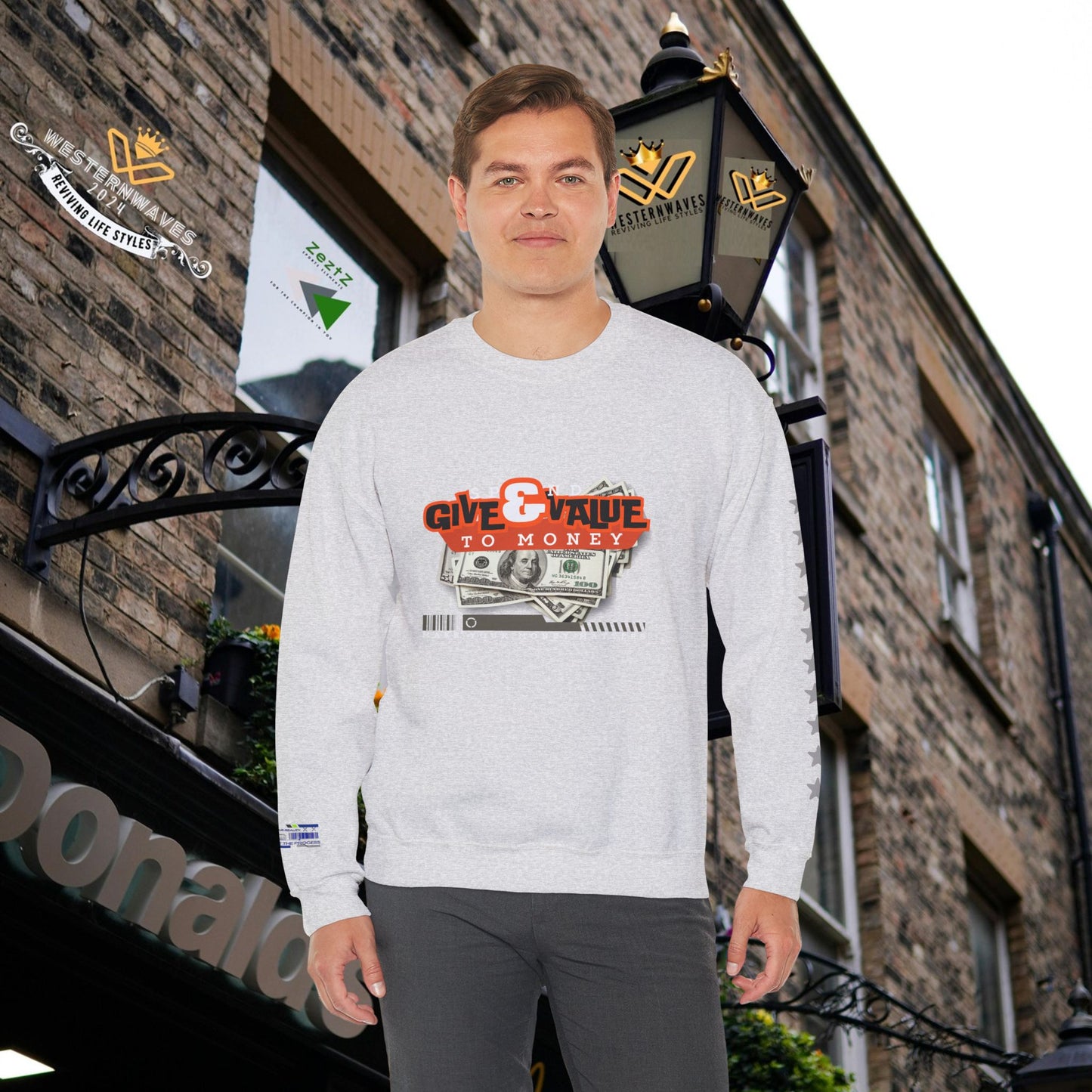 Unisex Heavy Blend™ Crewneck Sweatshirt_ N3+ Series UHBCSS PT2WW035_ Limited Edition Pure Luxury By WesternWaves:
