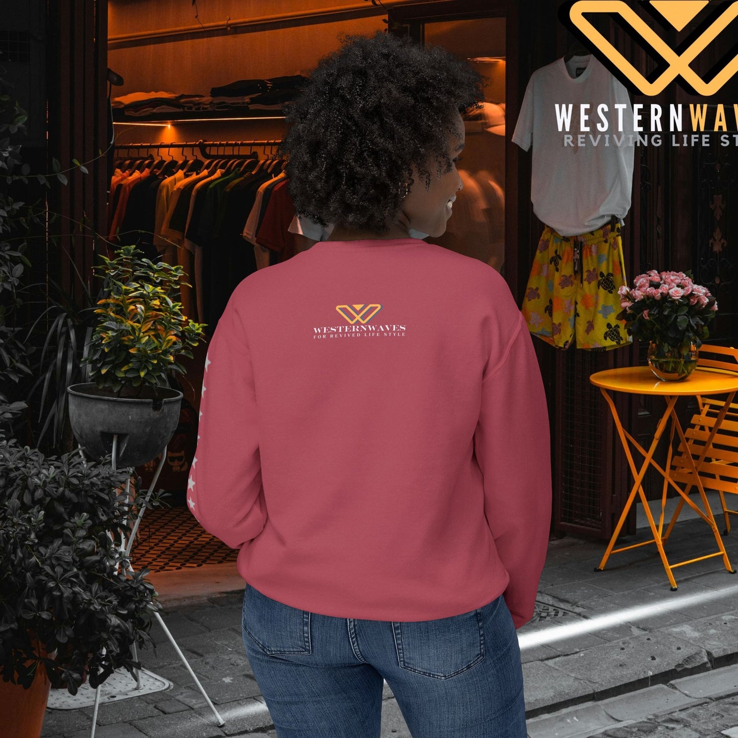 Unisex Lightweight Crewneck Sweatshirt_ N2 Series ULWCSS PT2WW006_ Limited Edition Unparalleled Quality by WesternWaves: