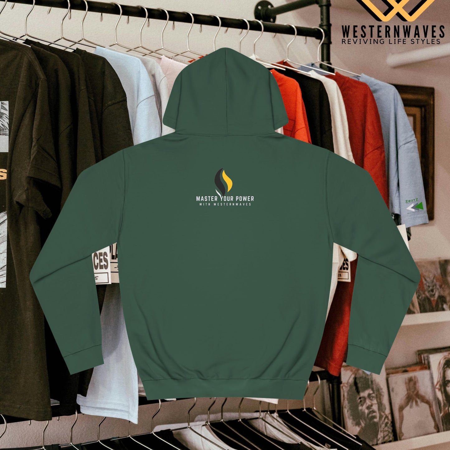 Unisex College Hoodie_ N2+ Series USCH PT2WW006_ Limited Edition Timeless Unisex Design by WesternWaves: