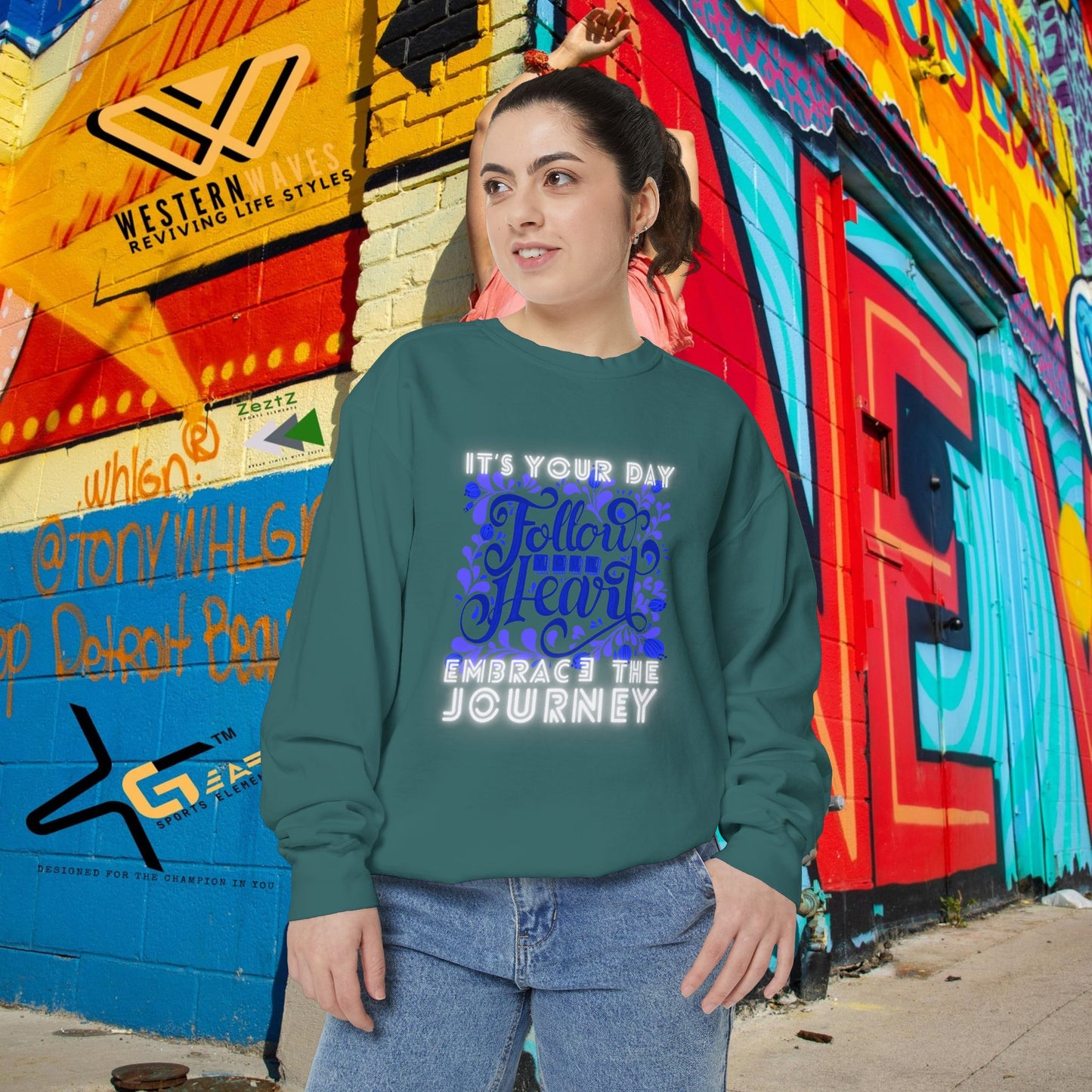 Unisex Garment-Dyed Sweatshirt_ N3+ Series UGDSS PT2WW002_ Limited Edition by WesternWaves_