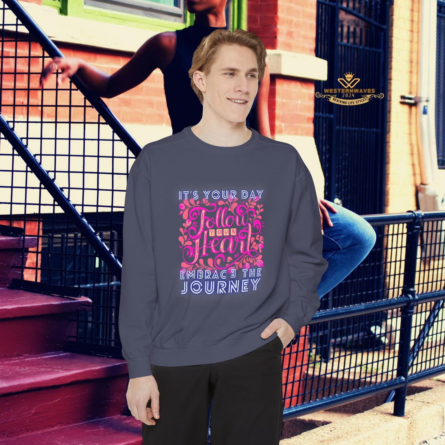 Unisex Garment-Dyed Sweatshirt_ N3+ Series UGDSS PT2WW001_ WesternWaves Limited Edition: