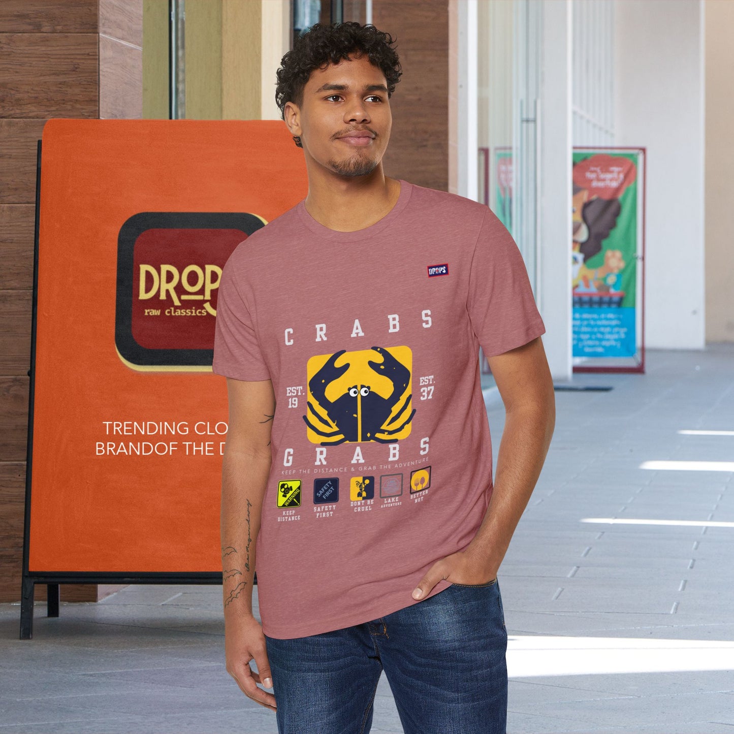 Eco-Friendly Crab Graphic Tee, Sustainable Fashion T-Shirt, Unisex Nature Lover Gift, Beach Vibes Apparel, Boho T-Shirt_ 22 May 2025_ 001