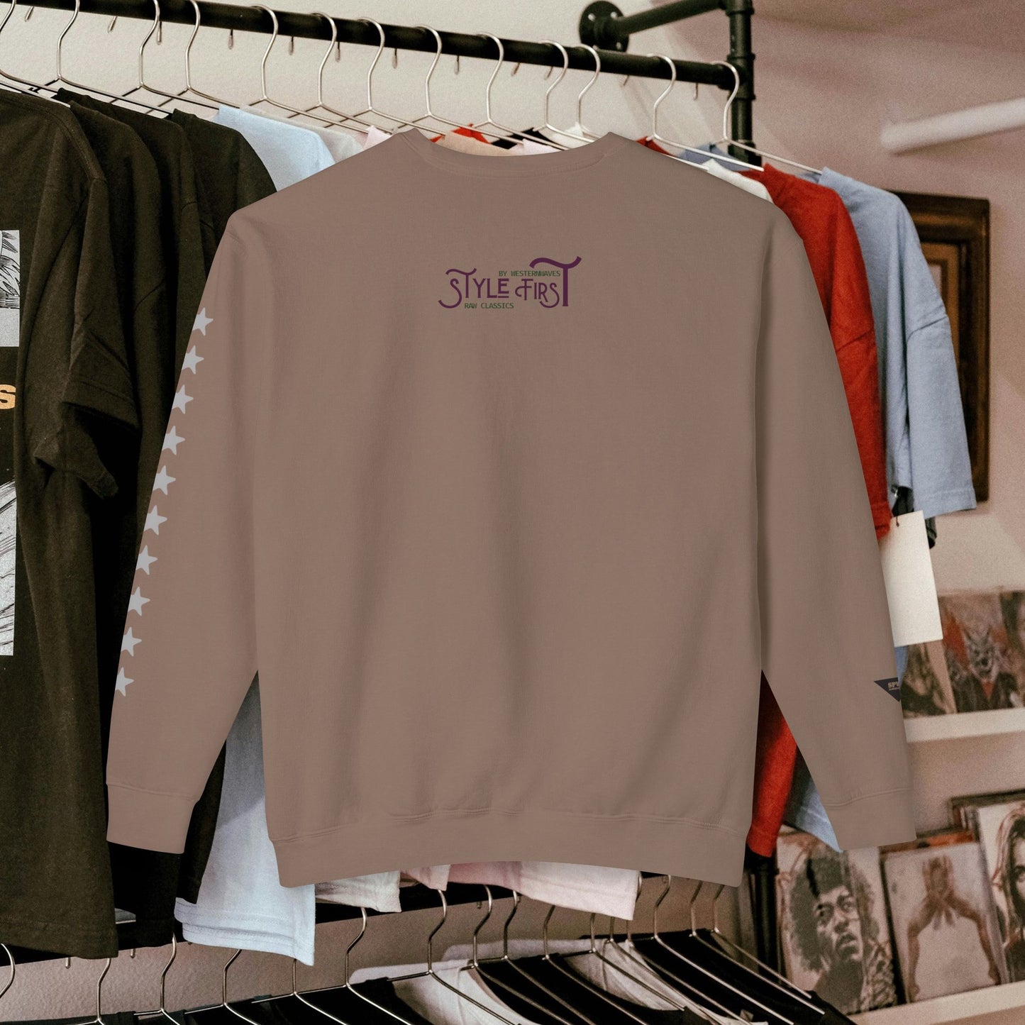 Unisex Lightweight Crewneck Sweatshirt_ N3+ Series ULWCSS PT2WW001_ Limited Edition by WesternWaves: