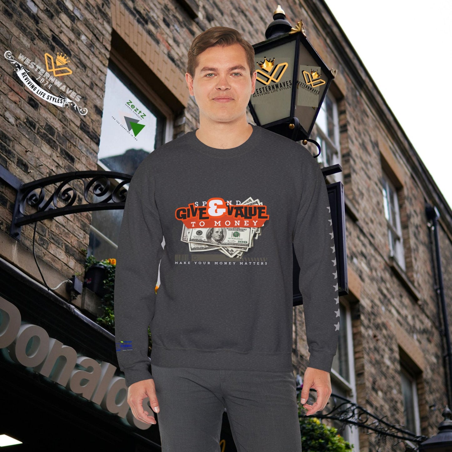 Unisex Heavy Blend™ Crewneck Sweatshirt_ N3+ Series UHBCSS PT2WW035_ Limited Edition Pure Luxury By WesternWaves:
