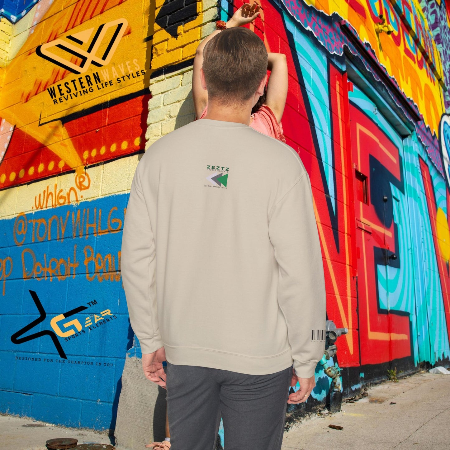 Unisex Heavy Blend™ Crewneck Sweatshirt_ N2 Sports Series UHBCSS PT2WW010_ Limited Edition ‘Zeztz’ Brand Sports Elements by WesternWaves: