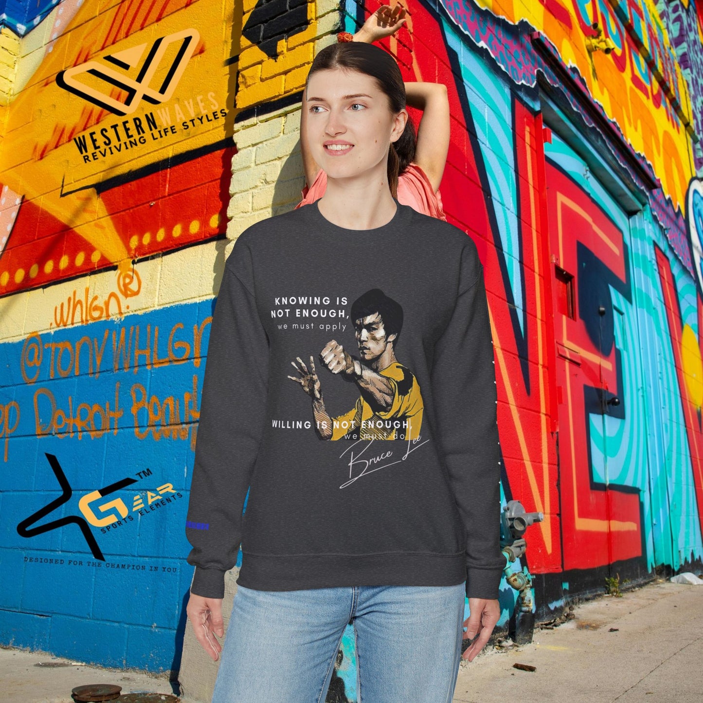 Unisex Heavy Blend™ Crewneck Sweatshirt_ N2+ Sports Series UHBCSS PT2WW008_ Limited Edition ‘Zeztz’ Brand Sports Elements by WesternWaves: