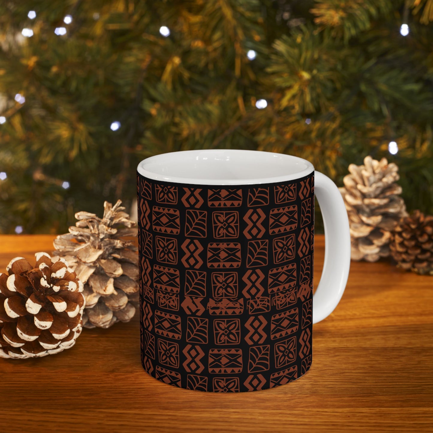 Ceramic Mug 11oz & 15oz_ N7* Series CMUG11OZ&15OZ PT2WW001_ Limited Edition Tribal Pattern Coffee Mug by WestenWaves: