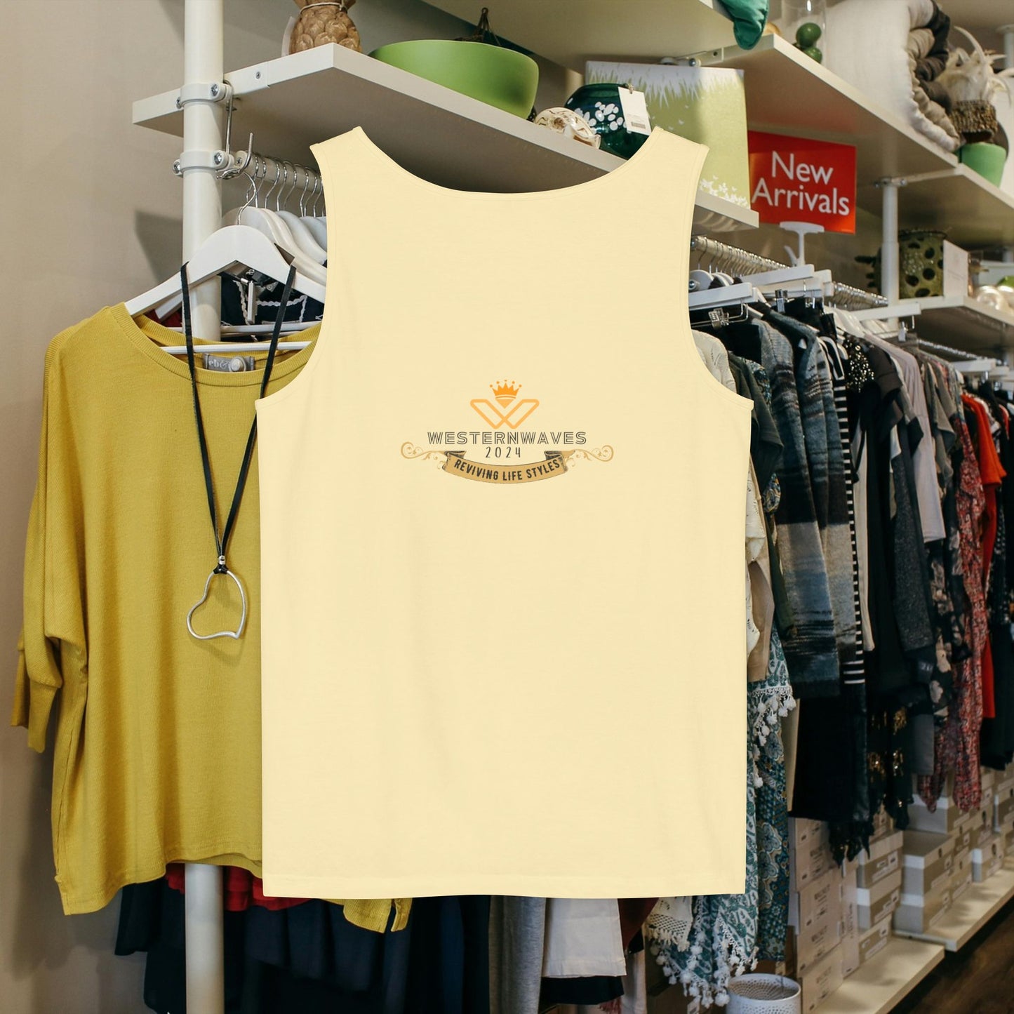 Unisex Garment-Dyed Tank Top_ N2+ Series USGDTT PT2WW015_ Limited Edition Comfort & Style by WesternWaves:
