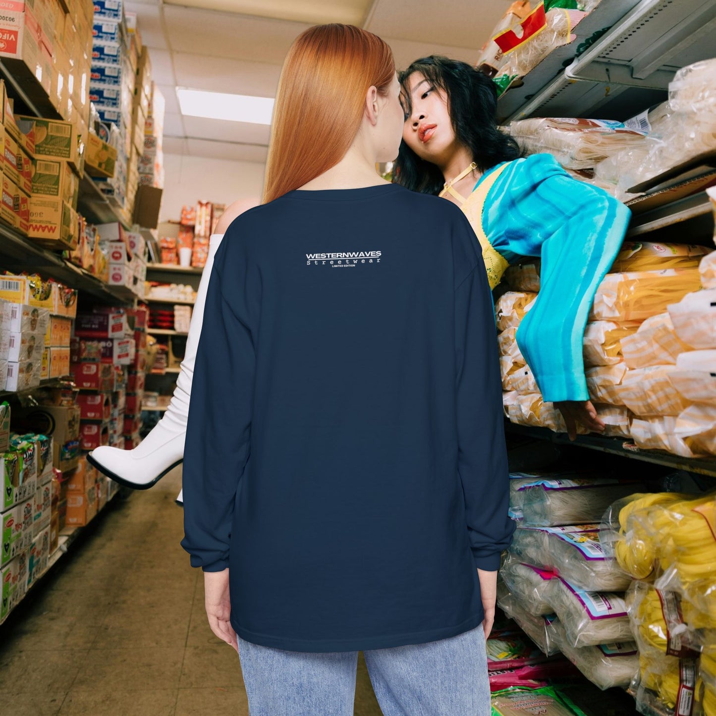 Unisex Long Sleeve T-shirt_ Series N8+ USLSTS PT2WW001_ HSD 009_ Limited Edition Trendy Statement Apparel by WesternWaves: