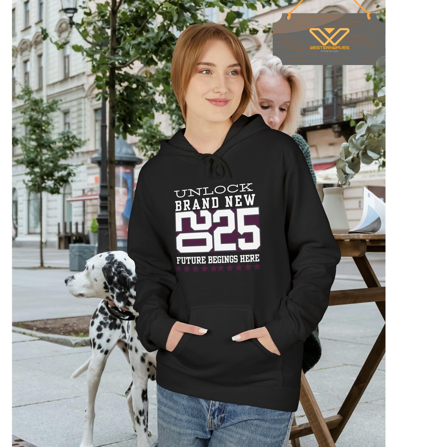 Unisex Midweight Softstyle Fleece Hoodie_ N3+ Series USMWSSFH PT2WW009_ Limited Edition Luxuriously Soft 100% Cotton Face by WesternWaves: