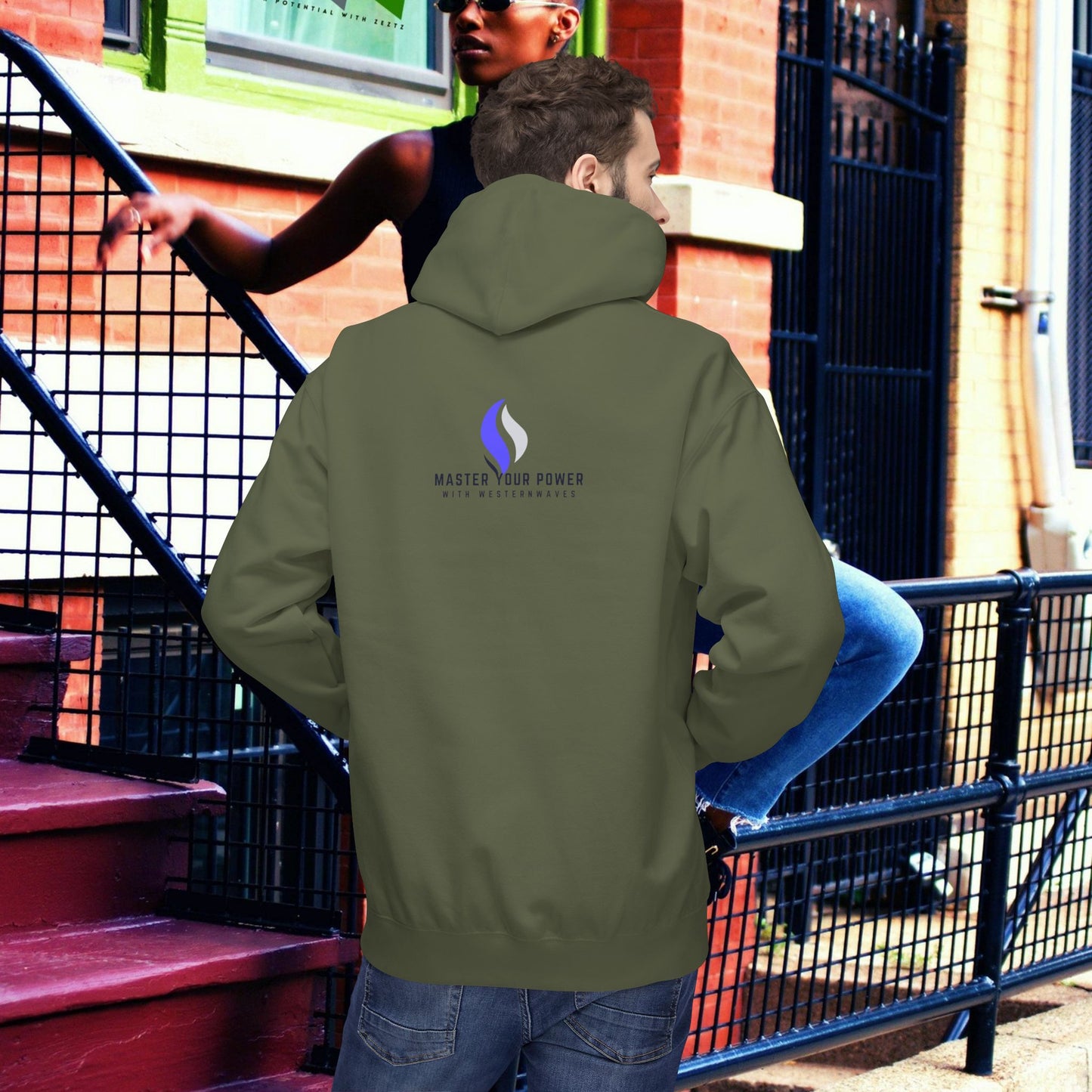 Unisex Midweight Softstyle Fleece Hoodie_ N3+ Series USMWSSFH PT2WW006_ Limited Edition Luxuriously Soft 100% Cotton Face by WesternWaves: