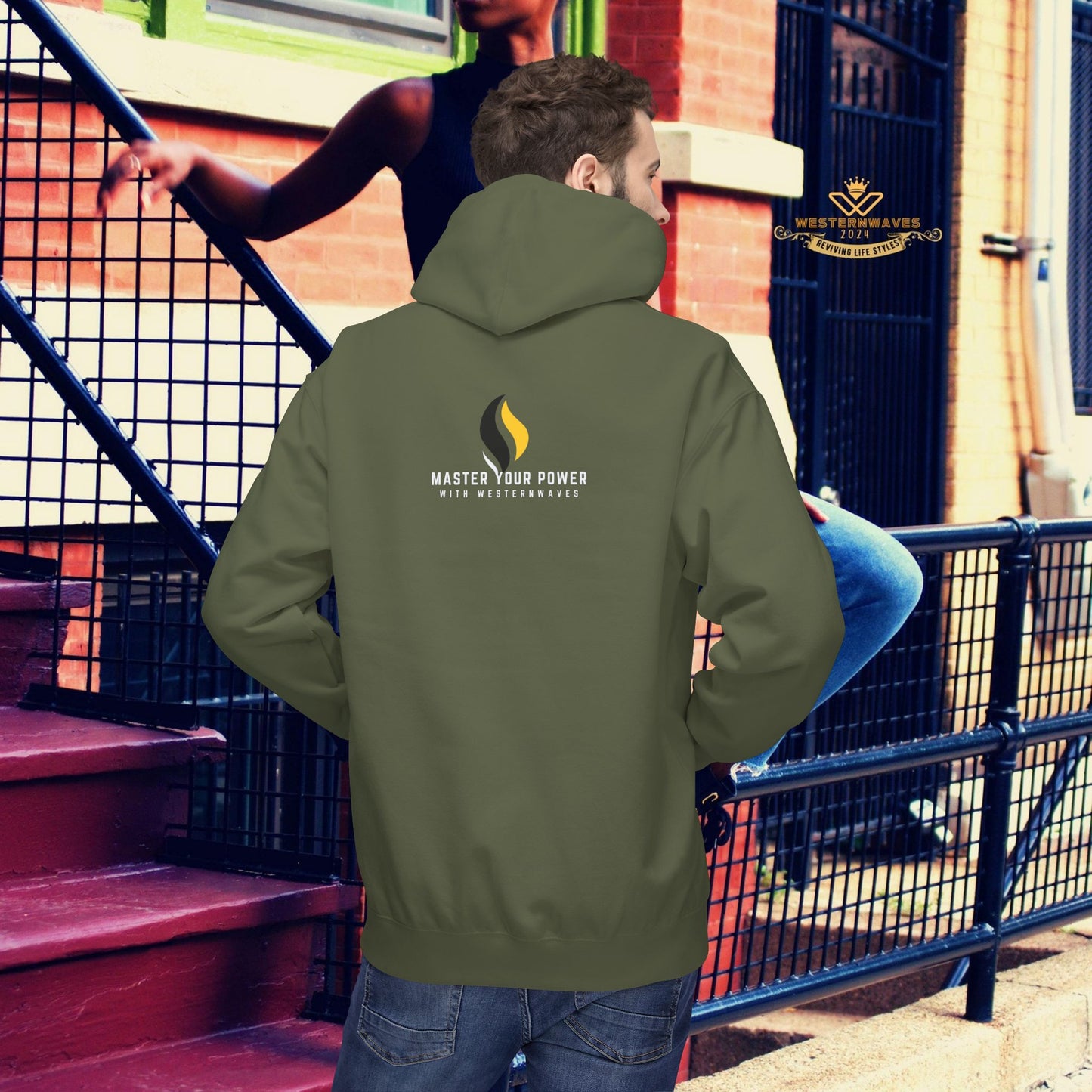 Unisex Midweight Softstyle Fleece Hoodie_ N3+ Series USMWSSFH PT2WW002_ Limited Edition Luxuriously Soft 100% Cotton Face by WesternWaves: