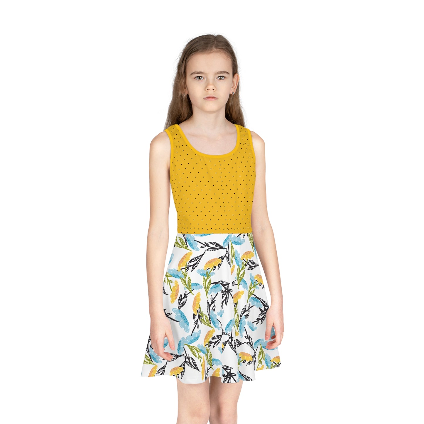 Girls' Sleeveless Sundress AOP_ Summer Delight for Chic _ N2 Series GSSAOP PT2WW001_ Limited Edition by WesternWaves: