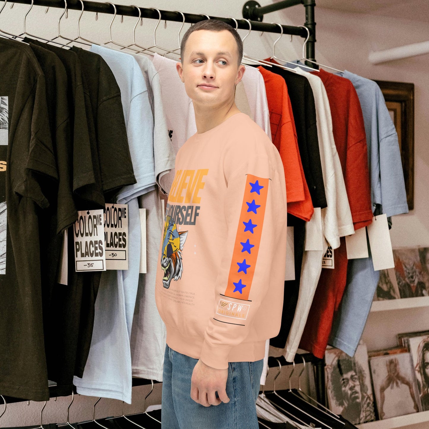 Unisex Lightweight Crewneck Sweatshirt_ N2+ Series ULWCSS PT2WW007_Limited Edition Unparalleled Quality by WesternWaves: