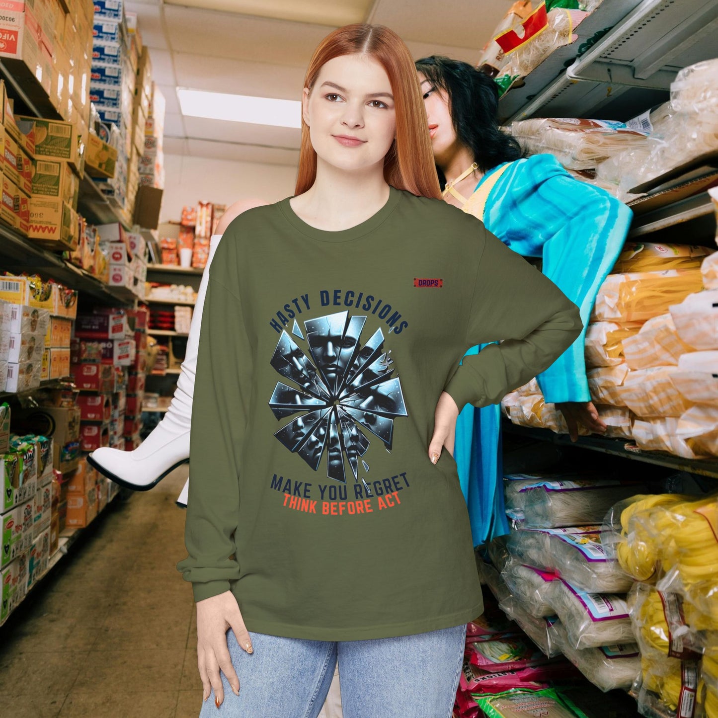 Unisex Long Sleeve T-shirt_ Series N8+ USLSTS PT2WW001_ HSD 009_ Limited Edition Trendy Statement Apparel by WesternWaves: