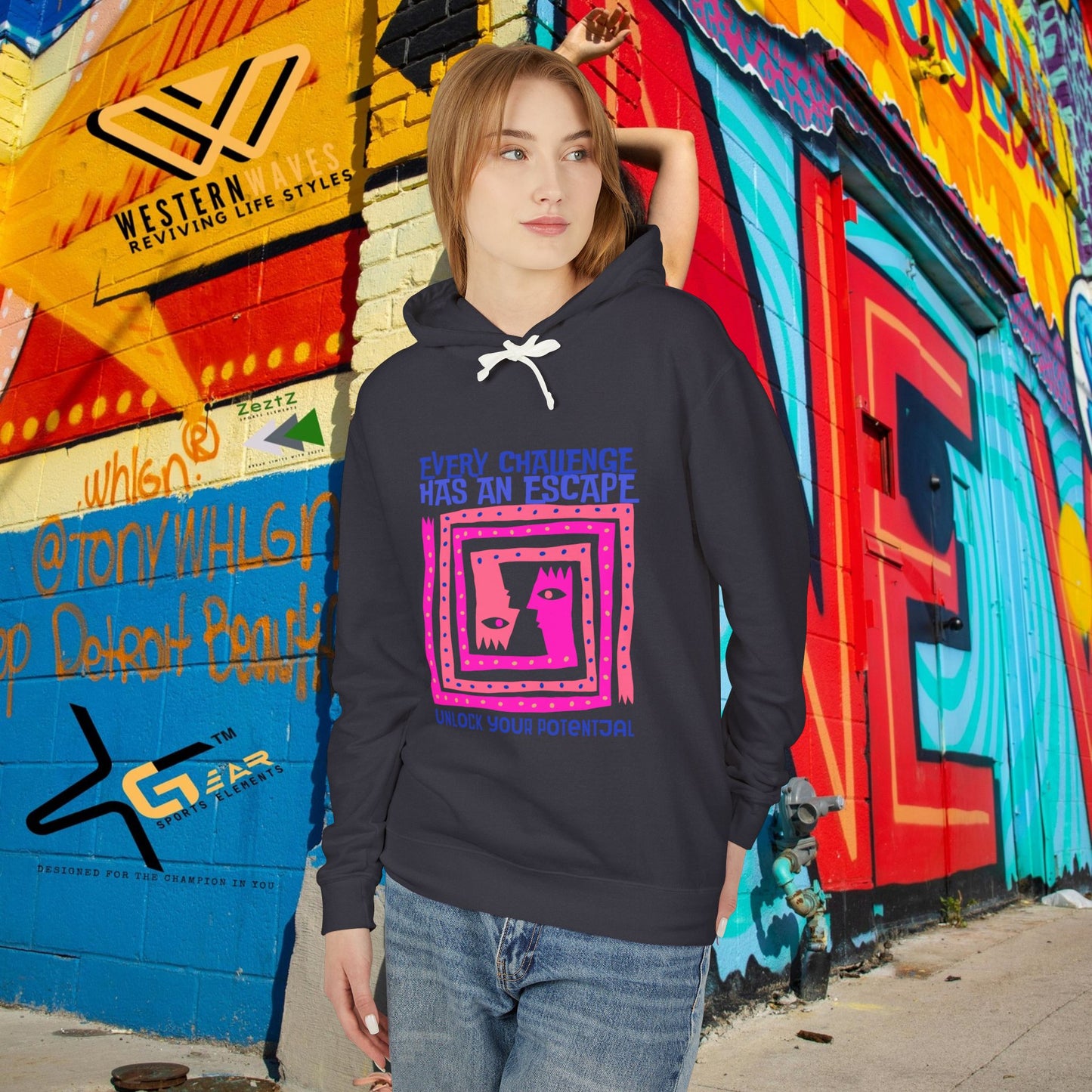 Unisex Lightweight Hooded Sweatshirt – N3+ Series USLWHSS PT2WW014_ Limited Edition Crafted Comfort by WesternWaves: