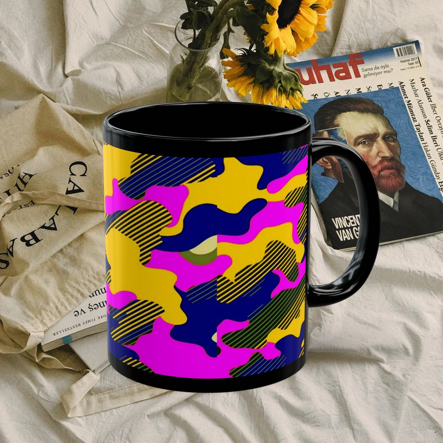 Black Mug (11oz, 15oz)_ N+ Series CBM PT2WW007_ Limited Edition Black Ceramic Mug by WesternWaves