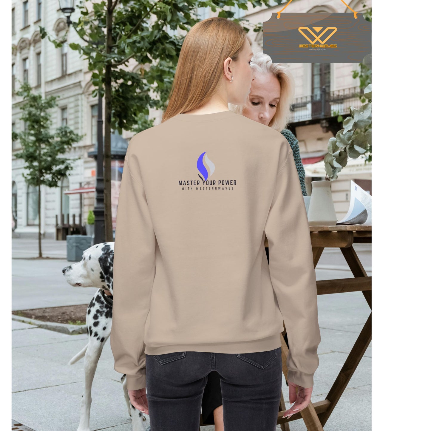 Unisex Midweight Fleece Crewneck Sweatshirt_ N2+ Series UXMWFCS PT2WW002_ WesternWaves Signature Edition: