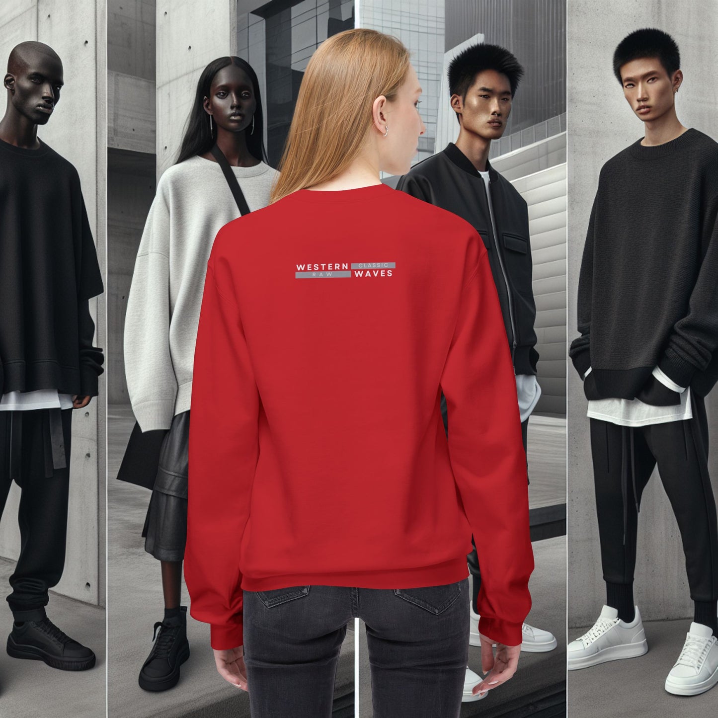 Urban Nomad Fleece Crewneck Sweatshirt_ UWD 0027_ | Cozy Streetwear Style, Perfect for Travel, Gifts, Fall & Winter Layers, Graphic Pullover
