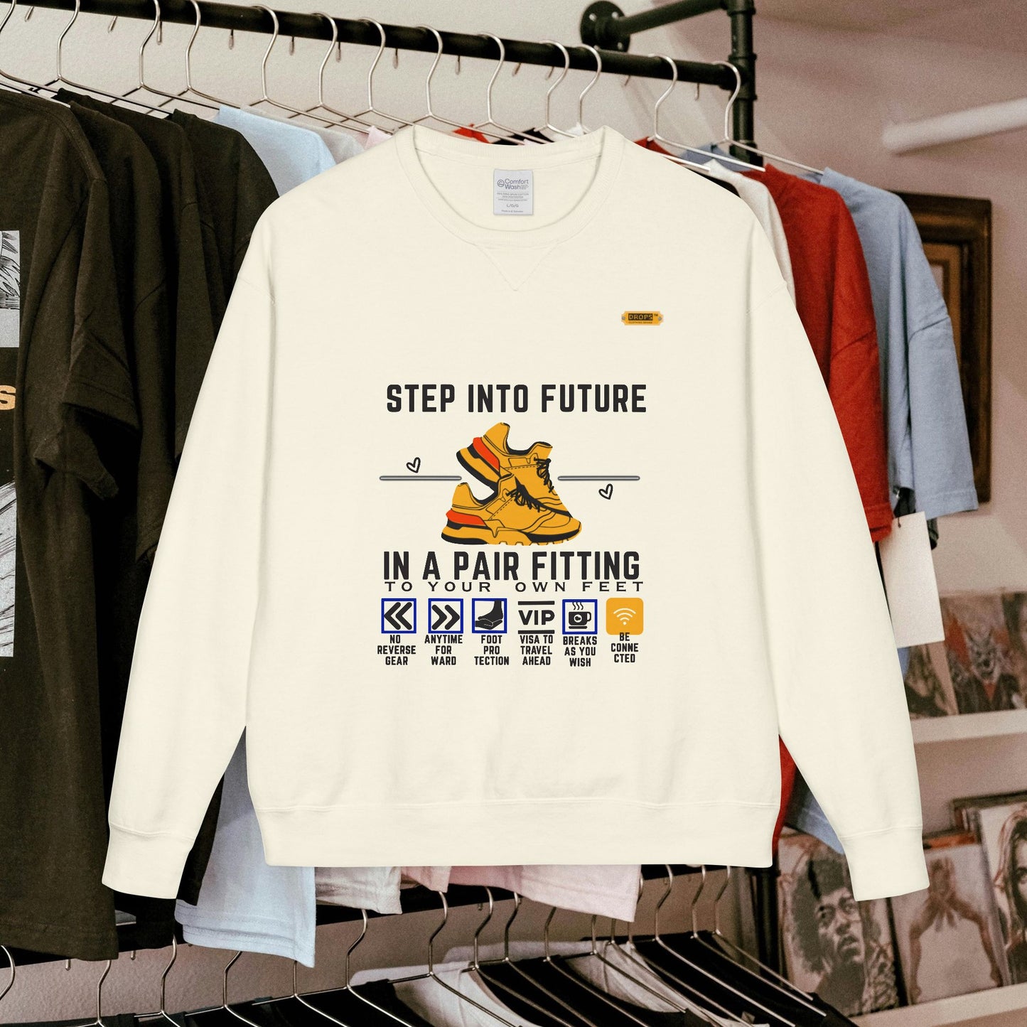 Unisex ComfortWash® Garment Dyed Crewneck Sweatshirt_ N7* Series USCGDCNSS PT2WW001_ Limited Edition Comfort & Retro Flair by WesternWaves: