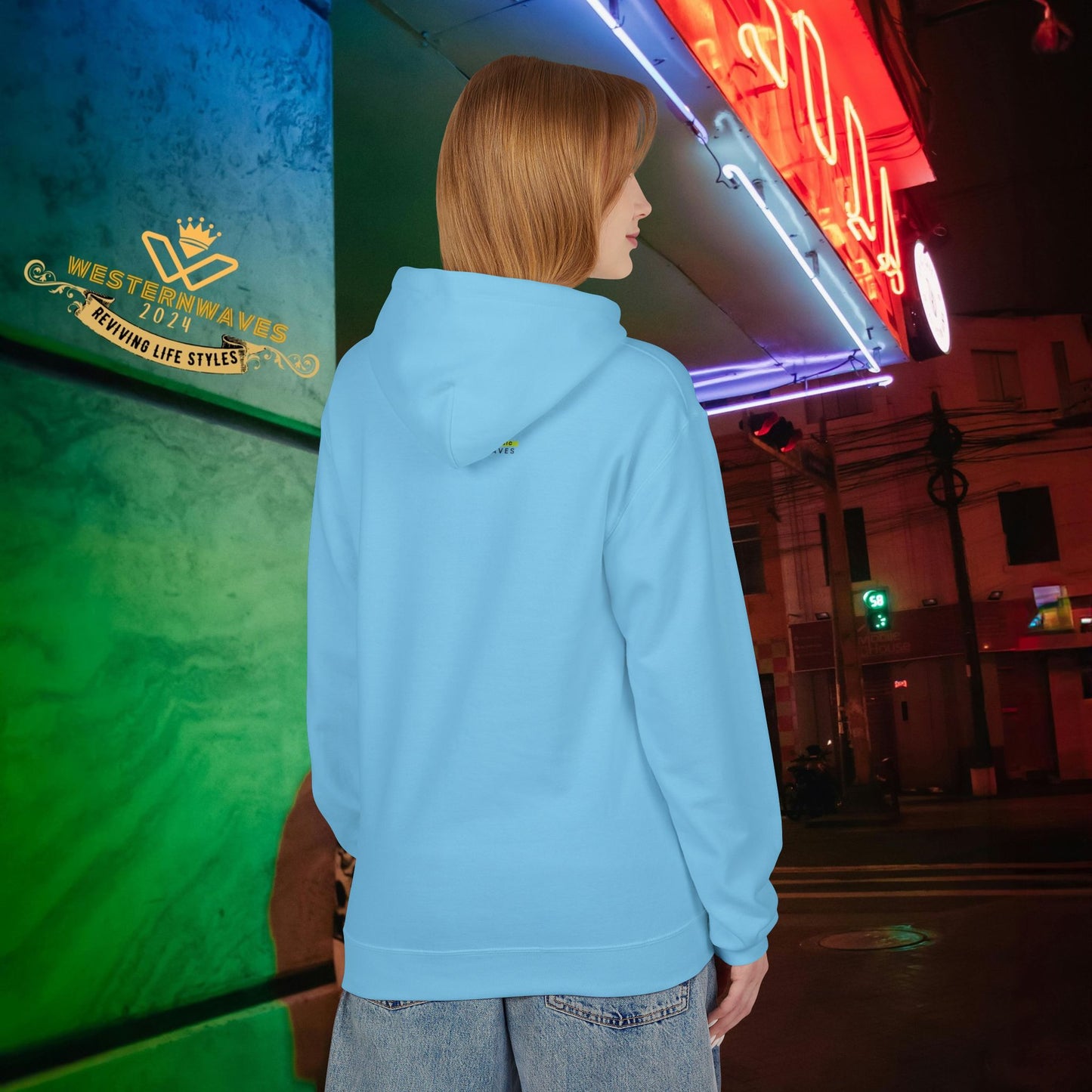 Unisex Midweight Softstyle Fleece Hoodie_ N3+ Series USMWSSFH PT2WW001_ Limited Edition Luxuriously Soft 100% Cotton Face by WesternWaves:
