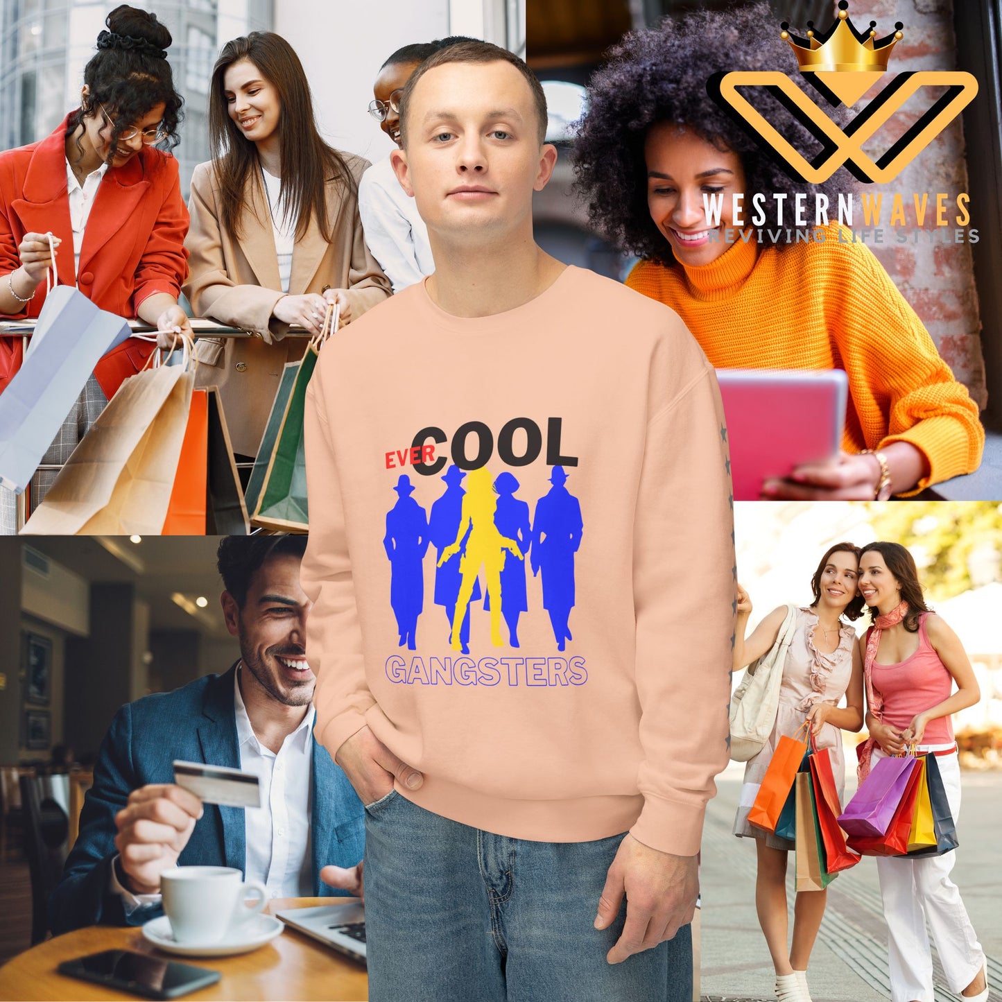 Unisex Lightweight Crewneck Sweatshirt_ N3+ Series ULWCSS PT2WW001_ Limited Edition by WesternWaves: