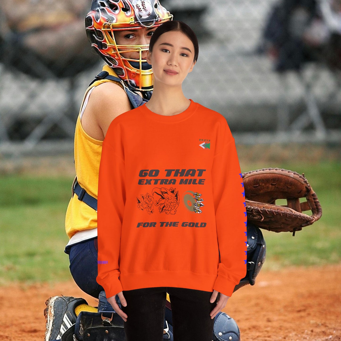 Unisex Heavy Blend™ Crewneck Sweatshirt_ N2 Sports Series UHBCSS PT2WW005_ Limited Edition ‘Zeztz’ Brand Sports Elements by WesternWaves: