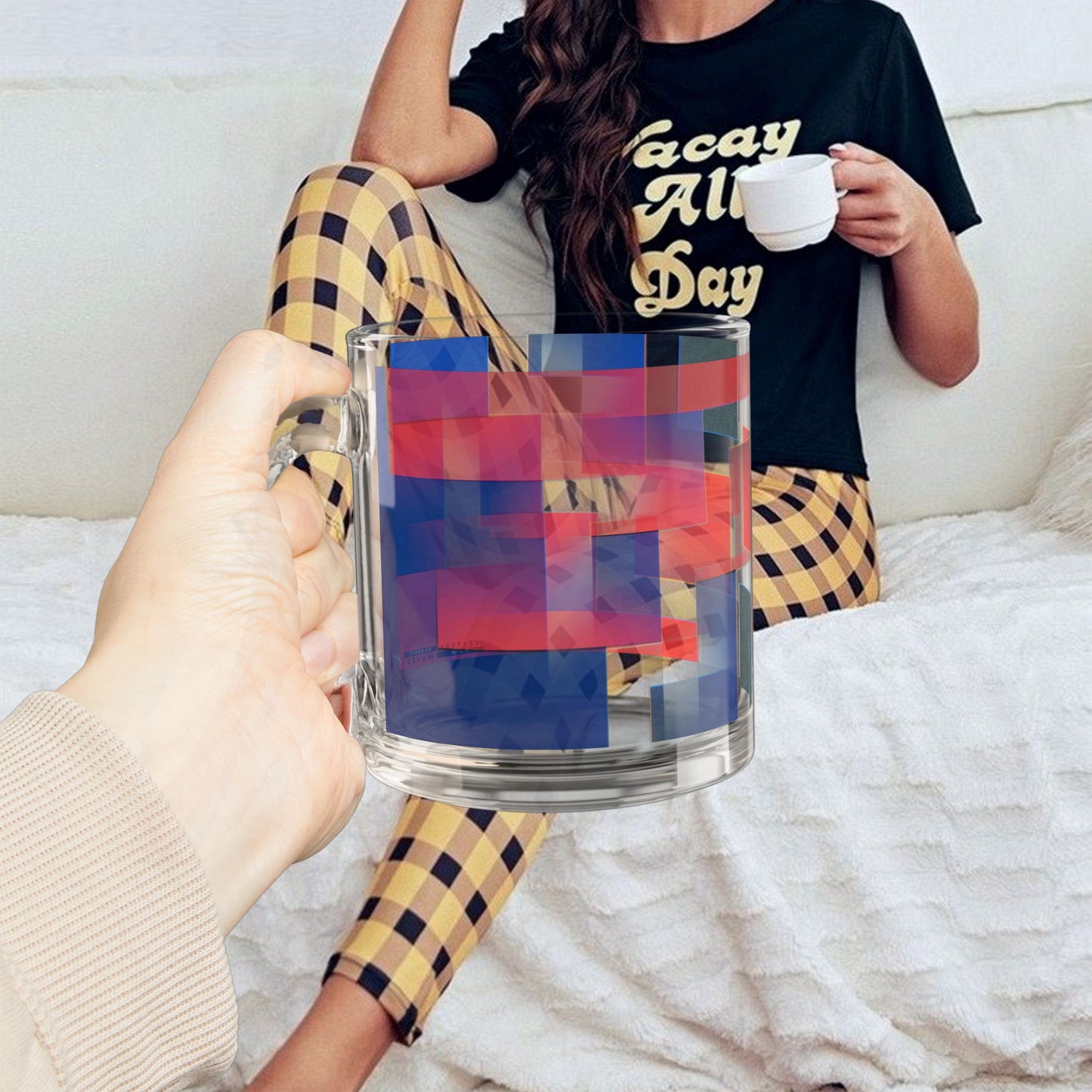 Glass Mug 10oz_ N7+ Series GMUG10OZ PT2WW001_ Limited Edition Coffee Cup for Creative Souls by WesternWaves: