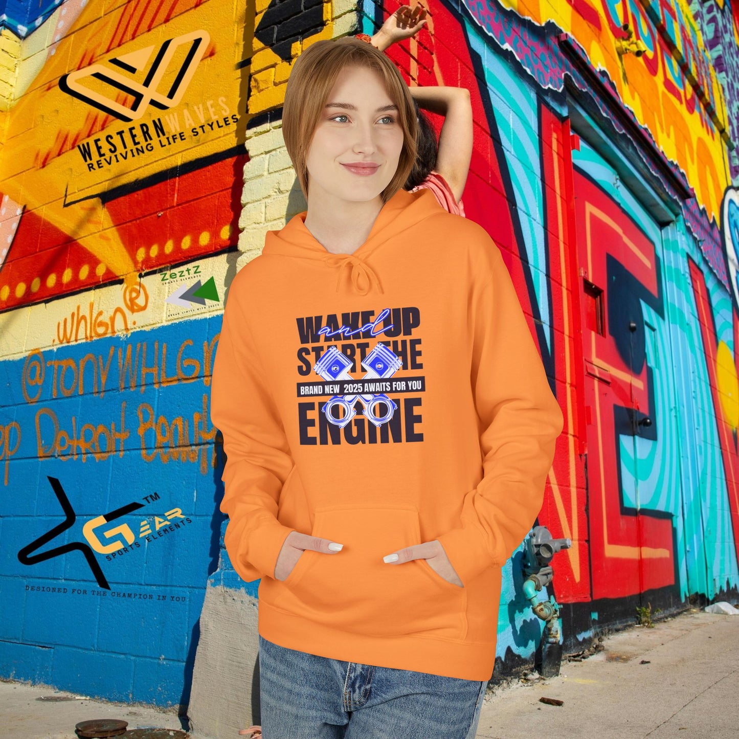 Unisex Midweight Softstyle Fleece Hoodie_ N3+ Series USMWSSFH PT2WW010_ Limited Edition Luxuriously Soft 100% Cotton Face by WesternWaves: