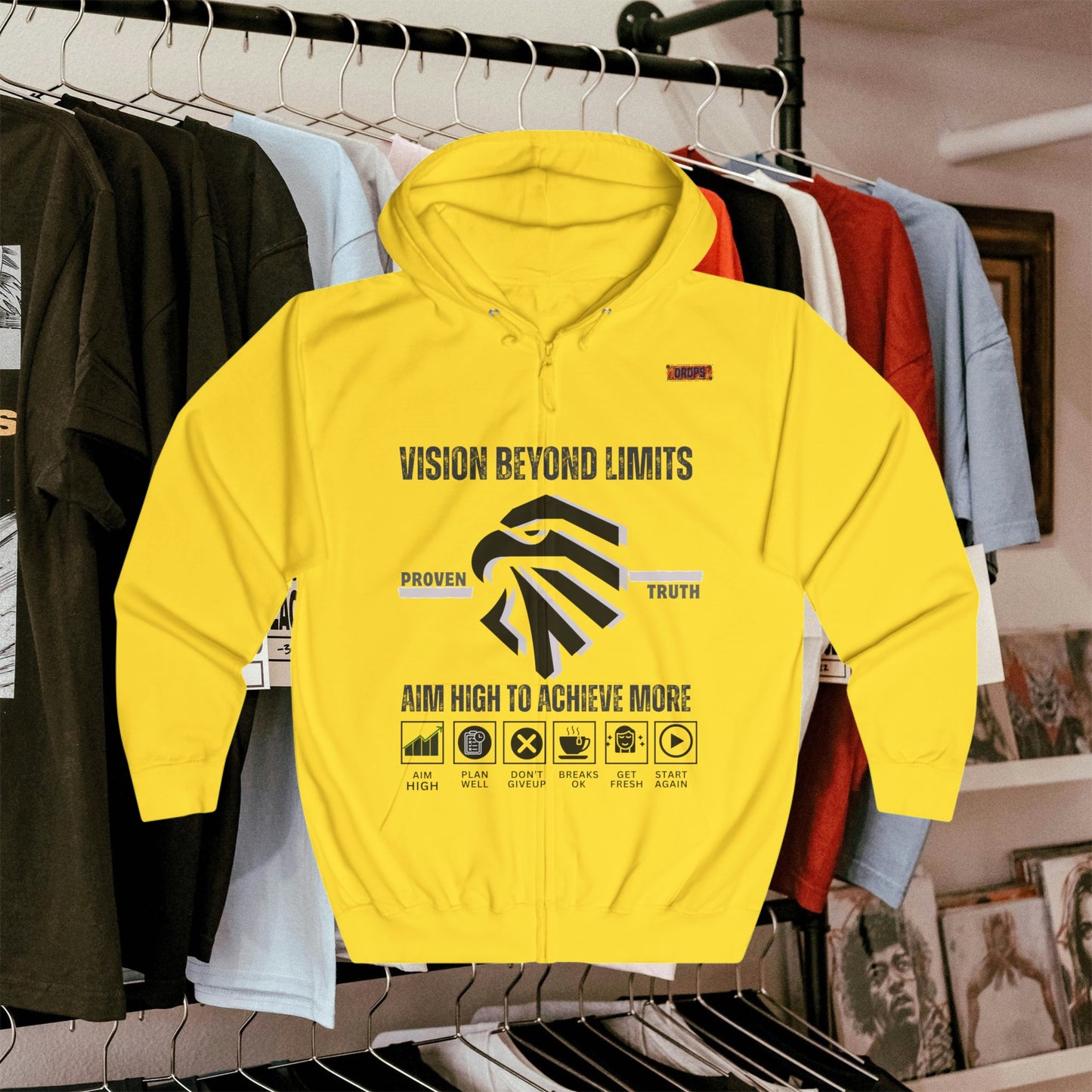 Unisex Full Zip Hoodie_ Series N8+ USFZH PT2WW002_ SHD 001_ Limited Edition Casual Wear by WesternWaves: