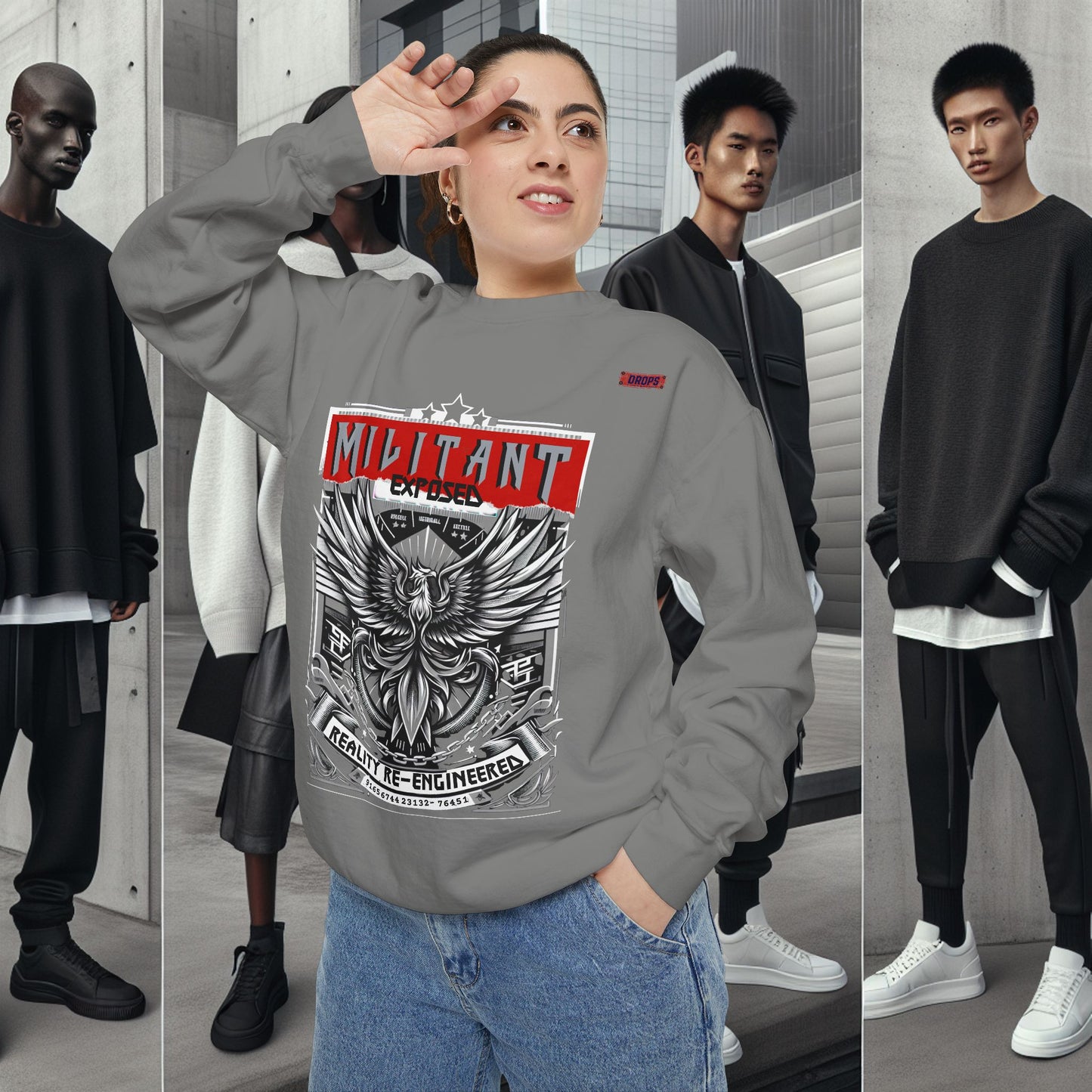 Unisex Garment-Dyed Sweatshirt_ N8+ Series SPW USMWSSFCNSS PT2WW001_ Limited Edition by WesternWaves: