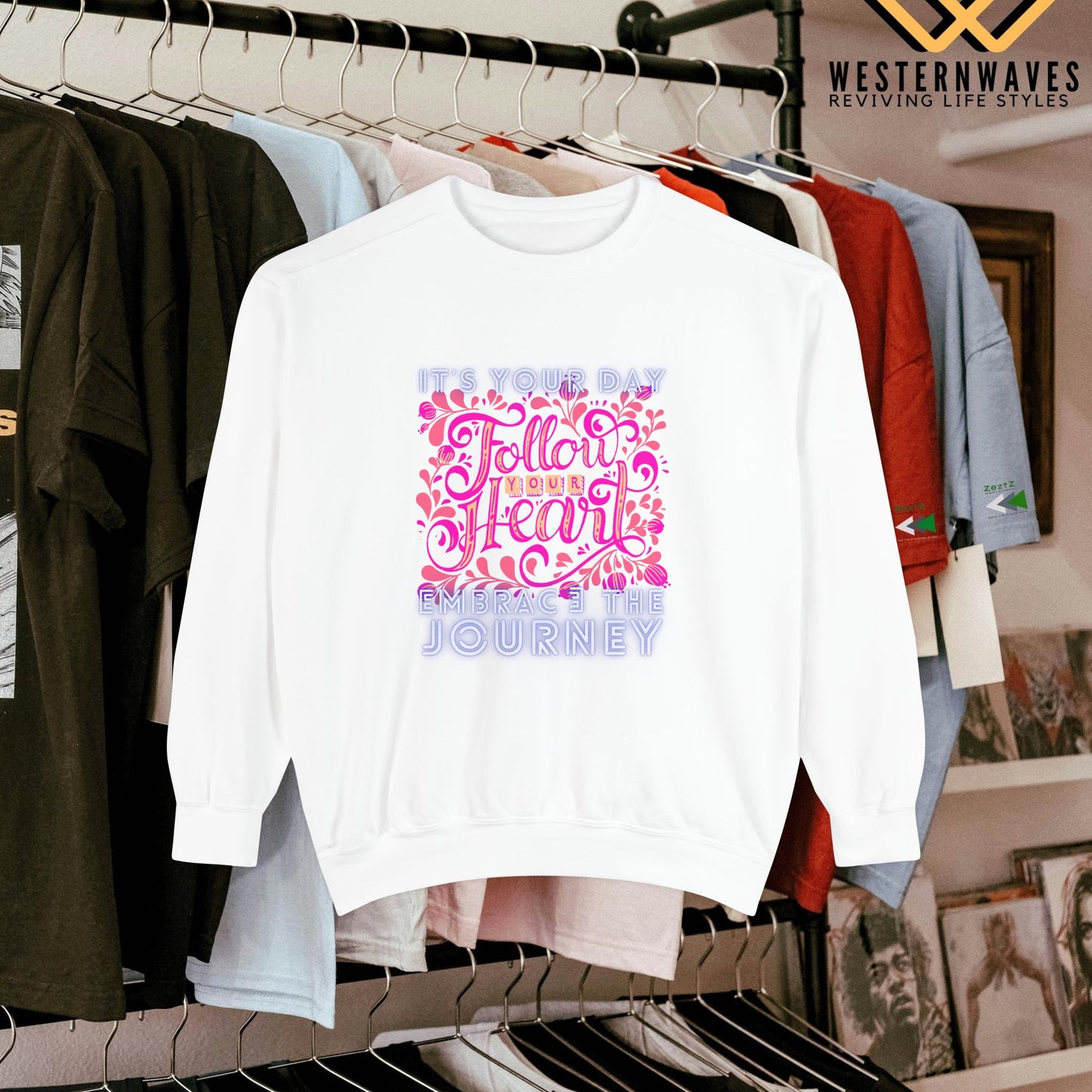 Unisex Garment-Dyed Sweatshirt_ N3+ Series UGDSS PT2WW001_ WesternWaves Limited Edition: