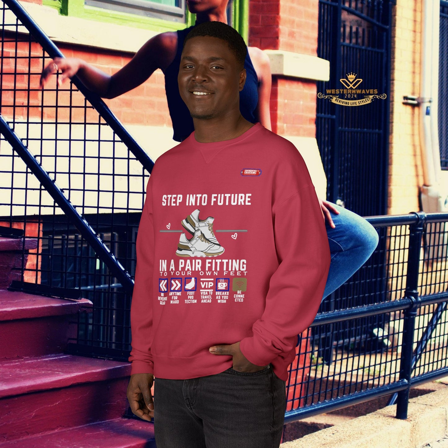Unisex ComfortWash® Garment Dyed Crewneck Sweatshirt_ N7* Series USCGDCNSS PT2WW001_ Limited Edition Comfort & Retro Flair by WesternWaves: