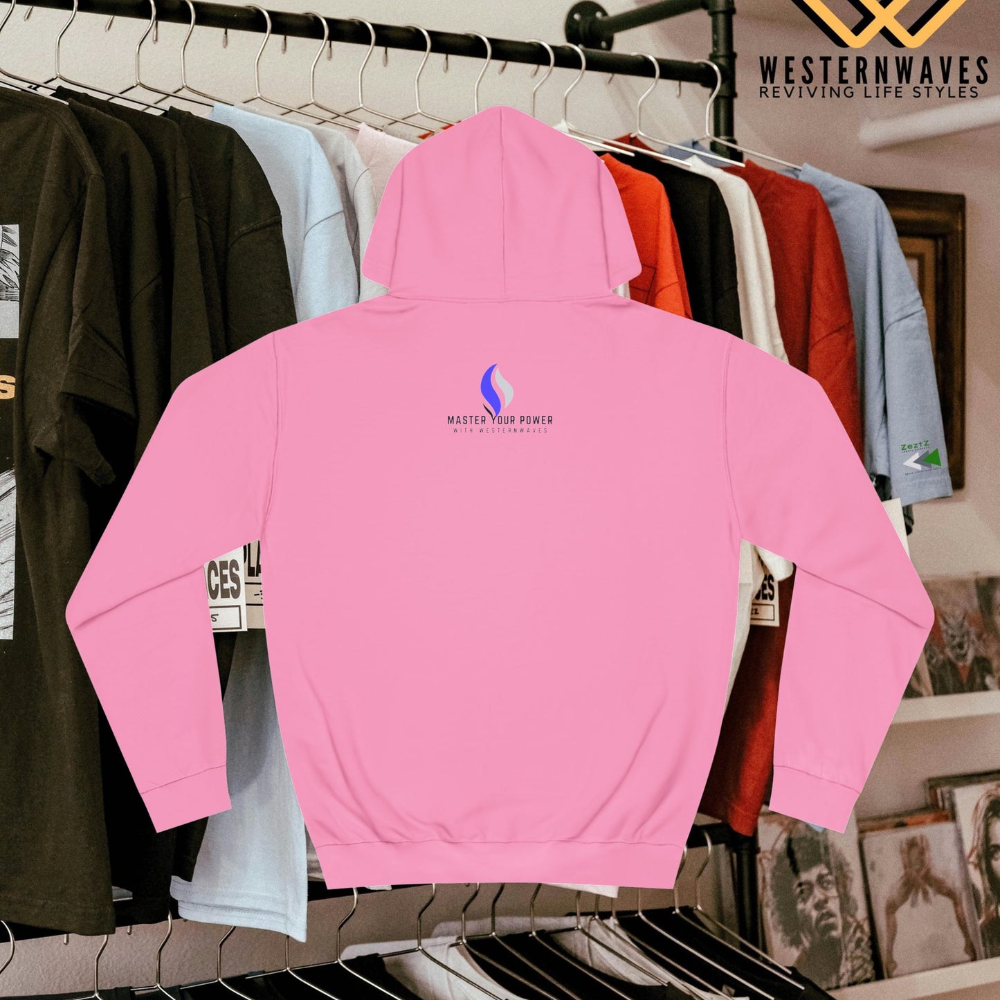 Unisex College Hoodie_ N2+ Series USCH PT2WW005_ Limited Edition Timeless Unisex Design by WesternWaves:
