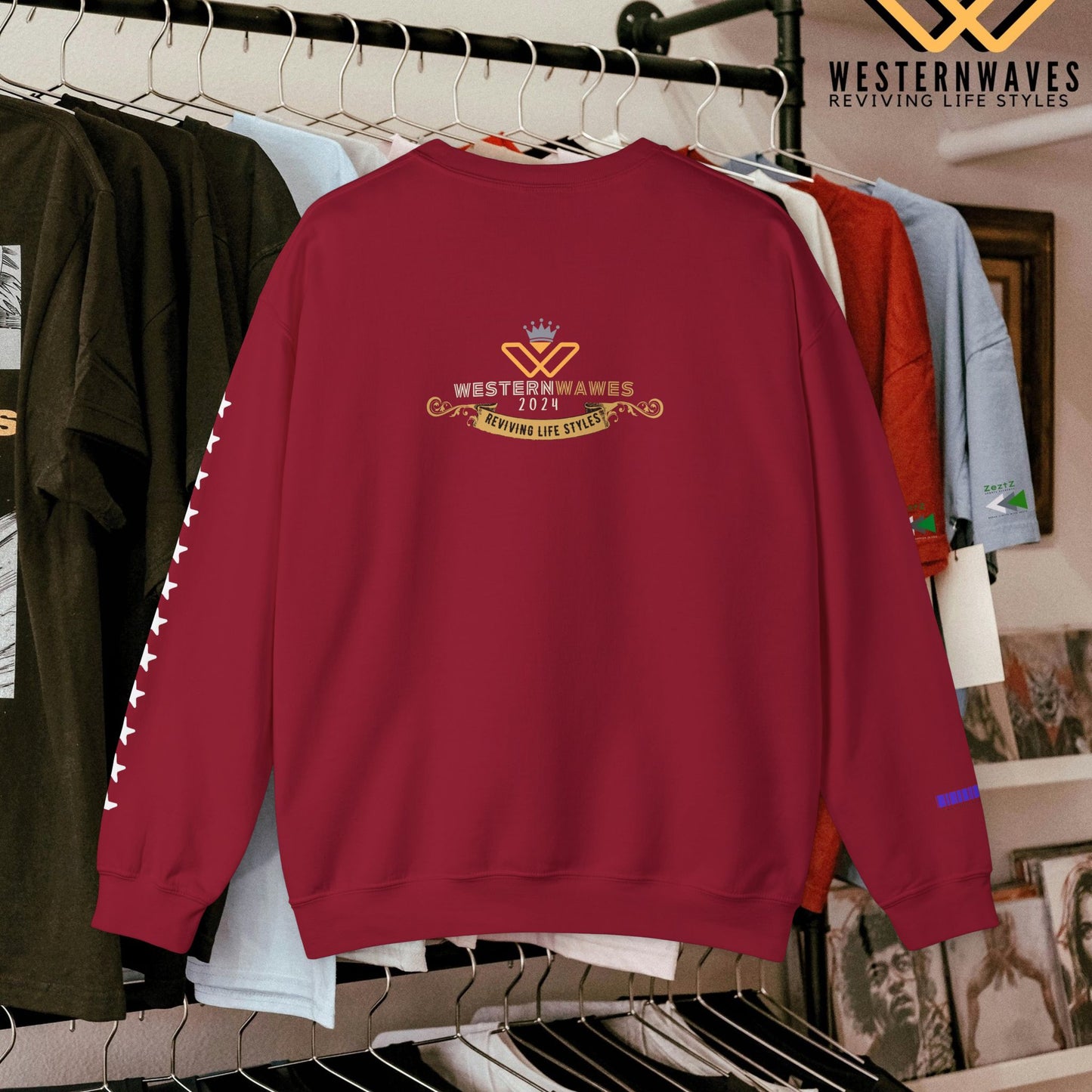 Unisex Heavy Blend™ Crewneck Sweatshirt_ N3+ Series UHBCSS PT2WV011_ Limited Edition Pure Luxury by WesternWaves: