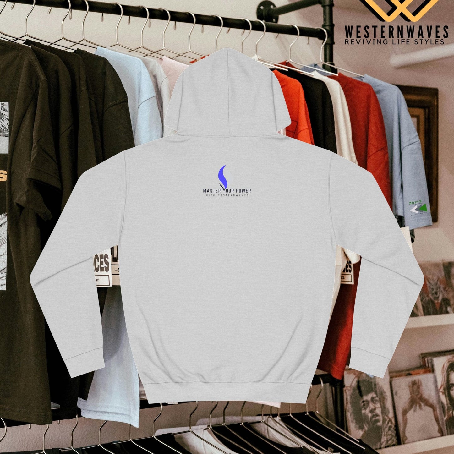 Unisex College Hoodie_ N2+ Series USCH PT2WW005_ Limited Edition Timeless Unisex Design by WesternWaves: