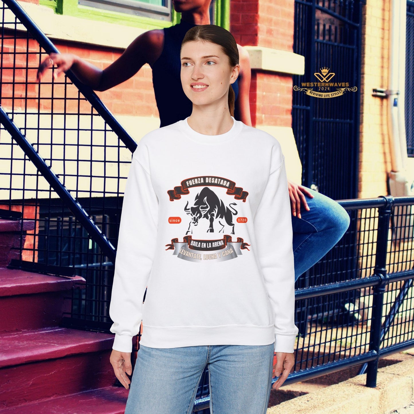 Unisex Heavy Blend™ Crewneck Sweatshirt_ N3+ Series UHBCSS PT2WW038_ Limited Edition Pure Luxury By WesternWaves: