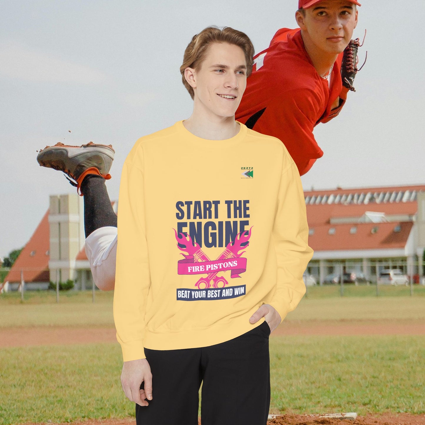 Unisex Garment-Dyed Sweatshirt_ N2 Series USGDSS PT2WW002_ Limited Edition Masterpiece of ‘ZeztZ’ Sports Brand _ Luxury & Casual Comfort by WesternWaves:
