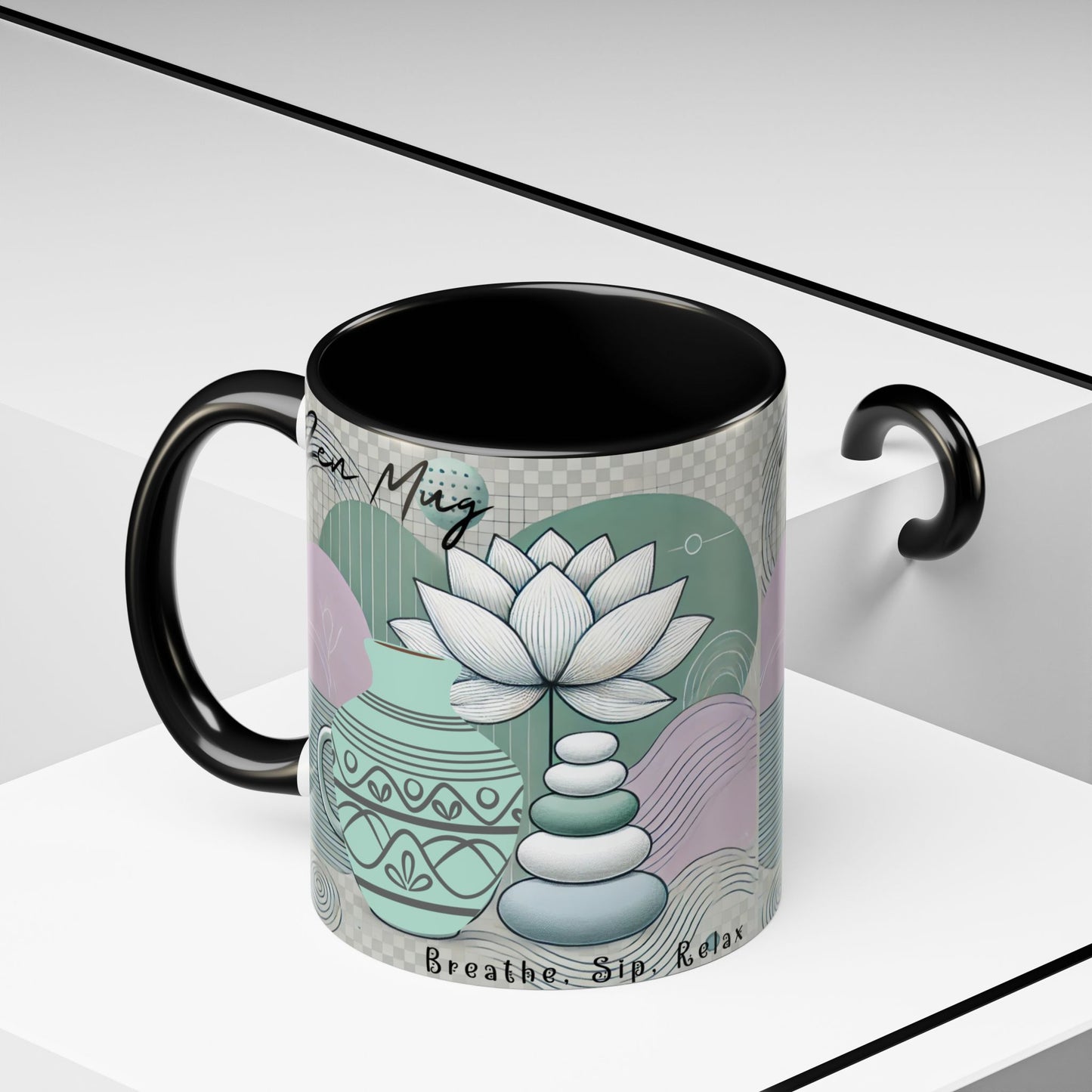 Accent Coffee Mug (11, 15oz) _ N3+ Series ACMUG PT2WW006_ Limited Edition Blend Style & Functionality by WesternWaves: