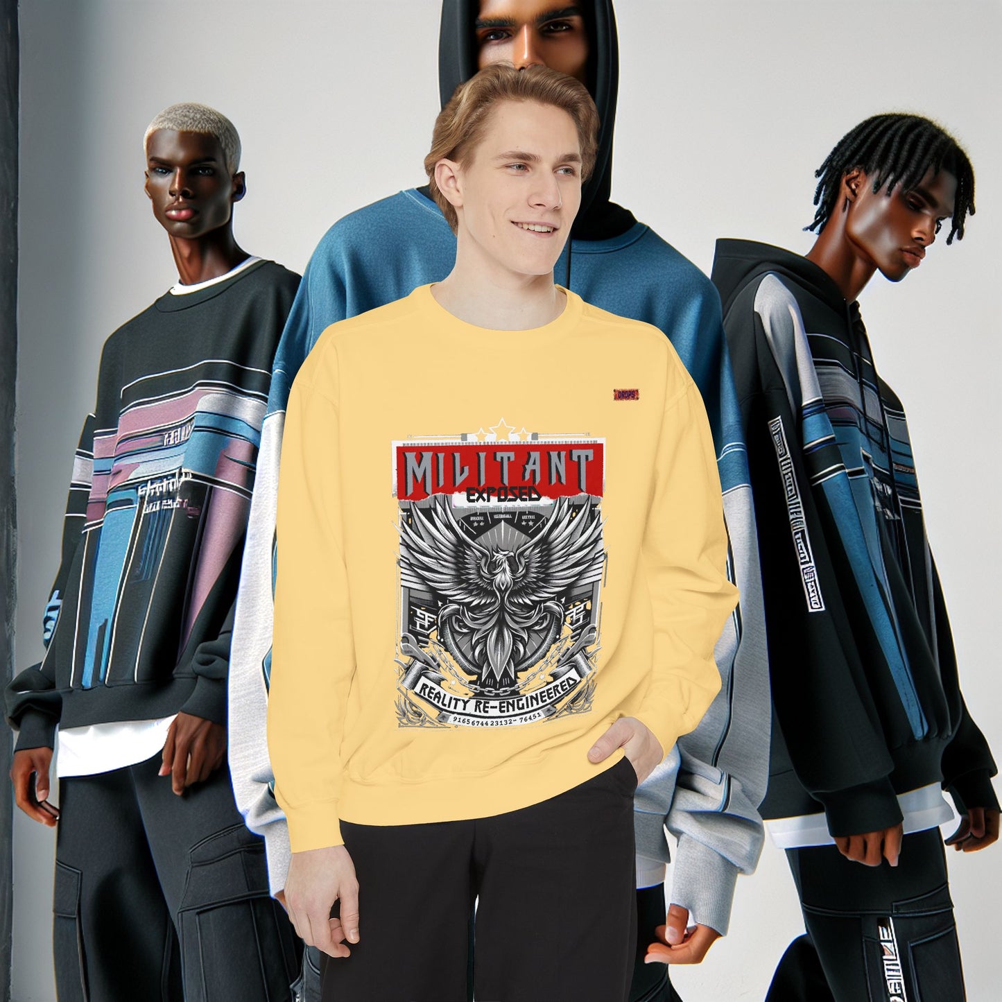 Unisex Garment-Dyed Sweatshirt_ N8+ Series SPW USMWSSFCNSS PT2WW001_ Limited Edition by WesternWaves: