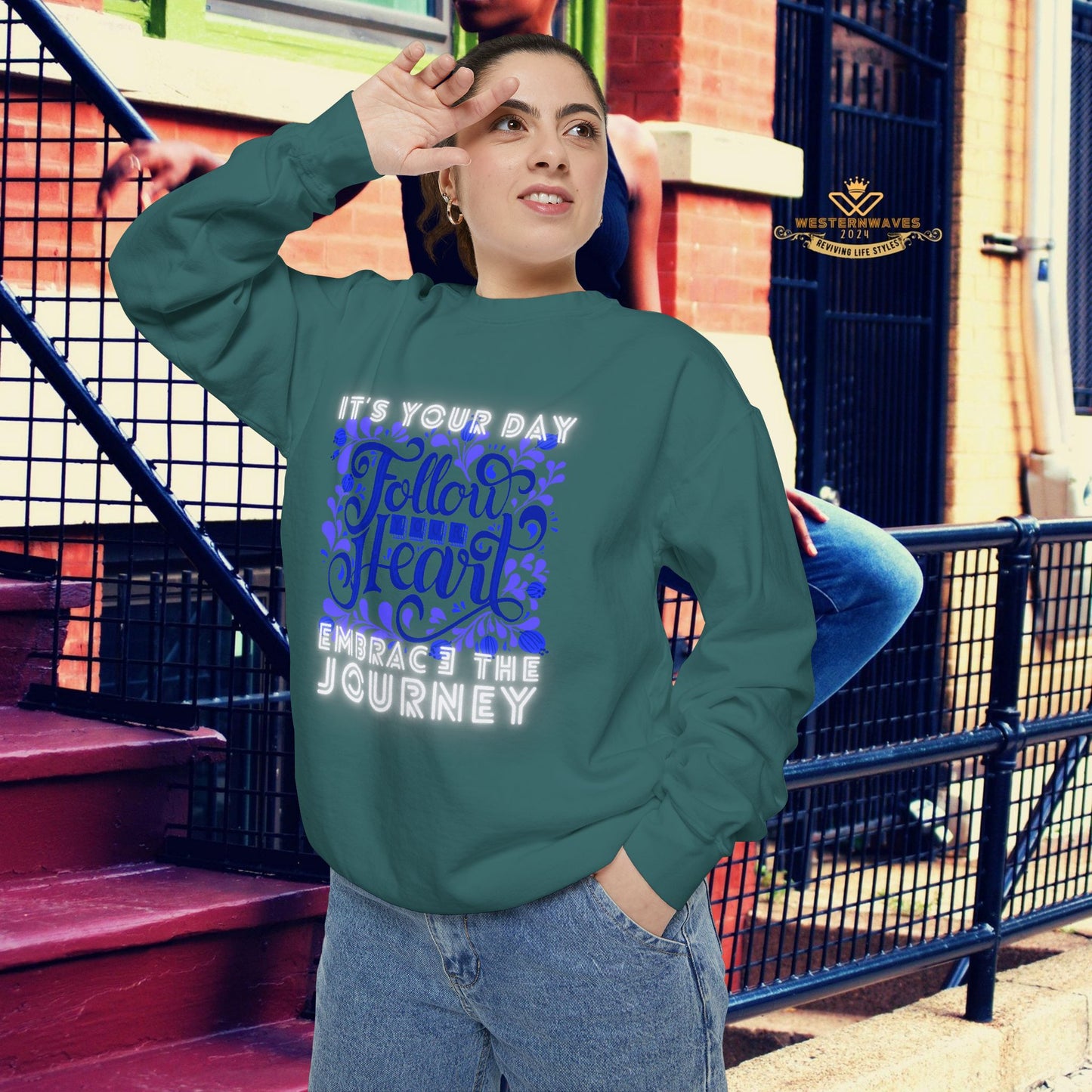Unisex Garment-Dyed Sweatshirt_ N3+ Series UGDSS PT2WW002_ Limited Edition by WesternWaves_