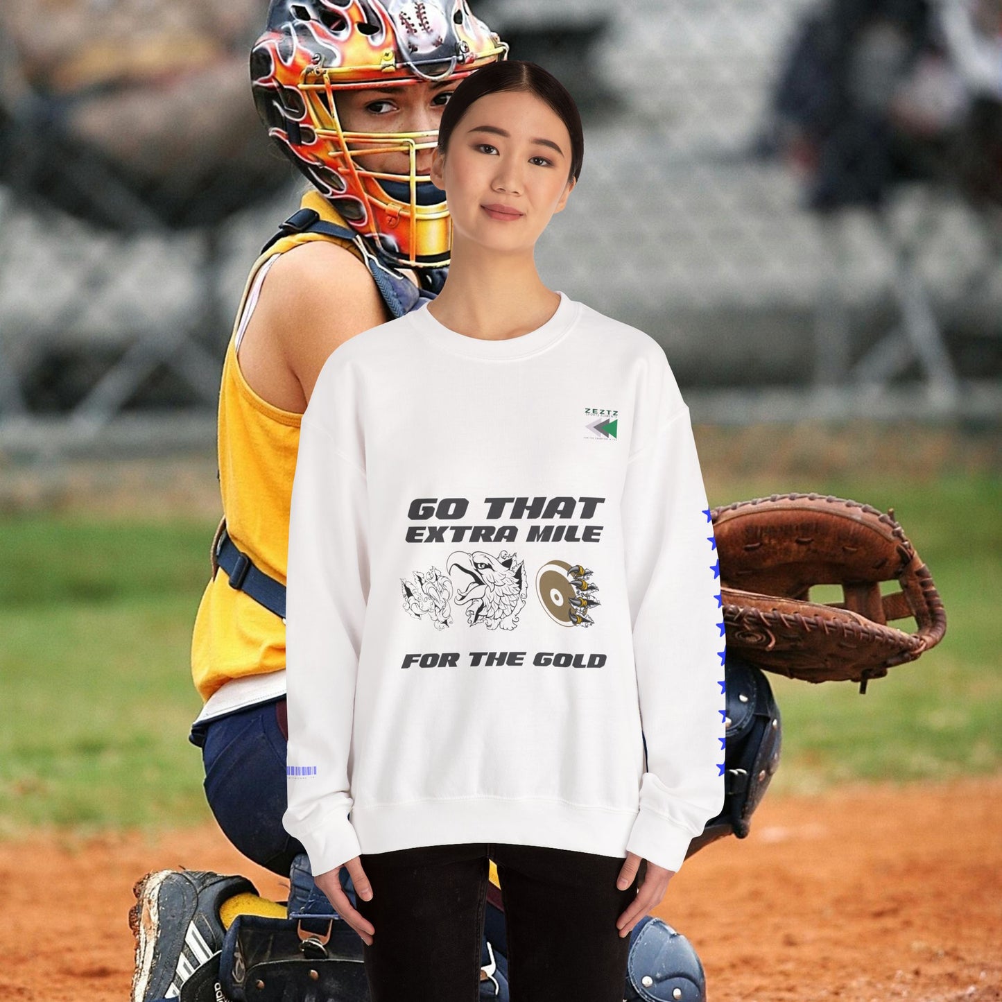 Unisex Heavy Blend™ Crewneck Sweatshirt_ N2 Sports Series UHBCSS PT2WW005_ Limited Edition ‘Zeztz’ Brand Sports Elements by WesternWaves: