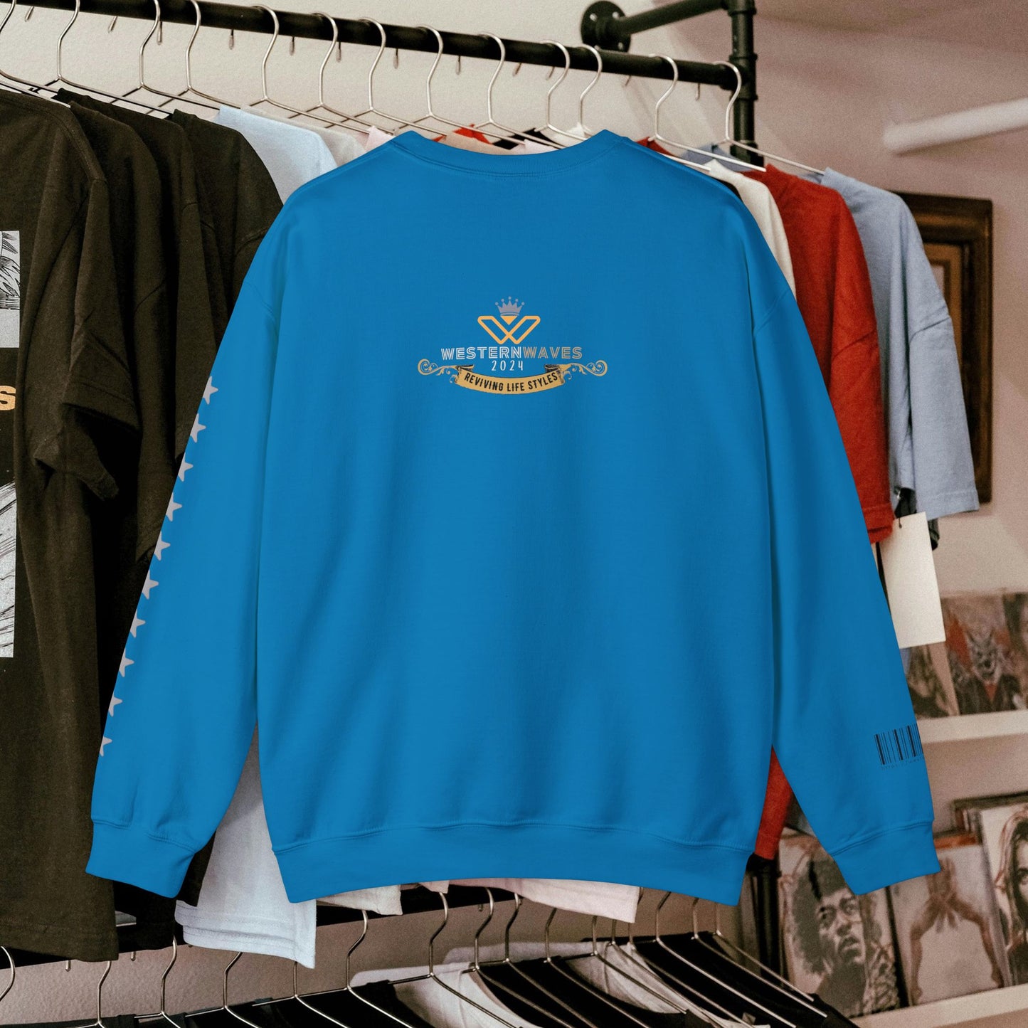 Unisex Heavy Blend™ Crewneck Sweatshirt_ N3+ Series UHBCSS PT2WW020_ Limited Edition by WesternWaves: