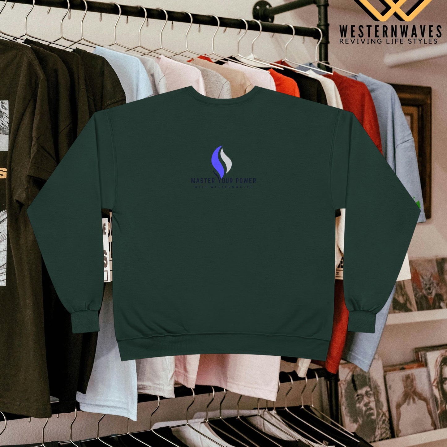 Unisex EcoSmart® Crewneck Sweatshirt_ N3+ Series USESCNSS PT2WW001_ Limited Edition Perfect Blend of Comfort, Style, & Sustainability by WesternWaves: